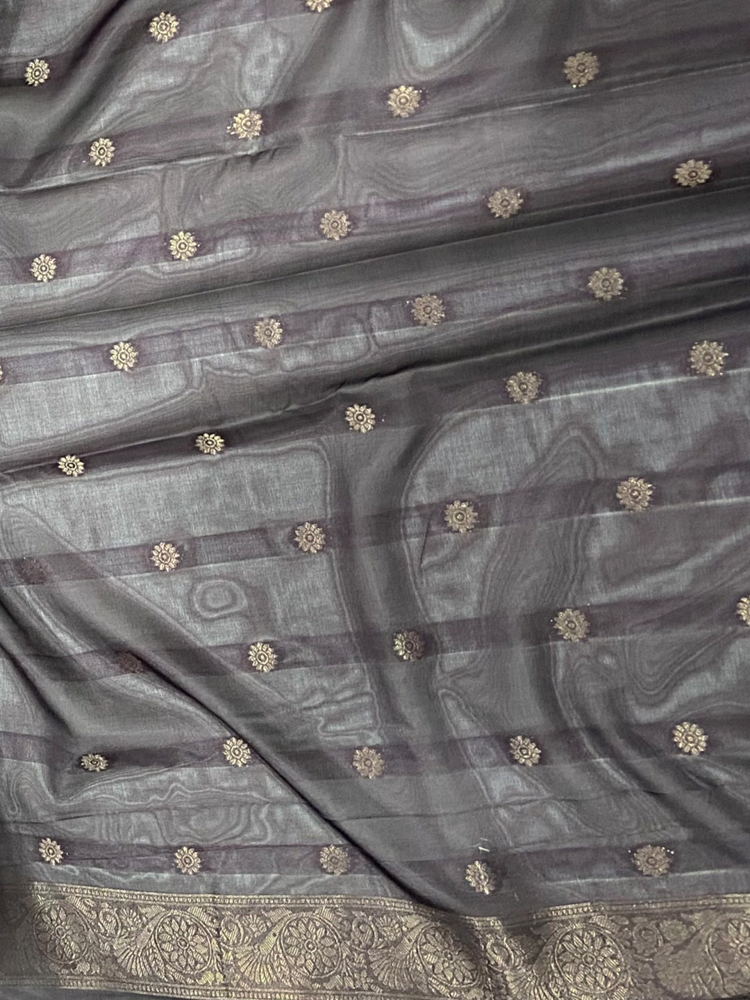 Brown Soft Crep Silk Ombre Print Saree by My Store