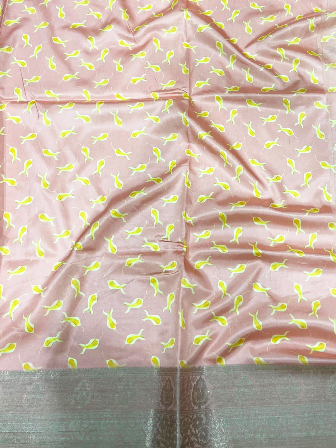 Blush Pink Soft Organza Digital Print Saree by My Store