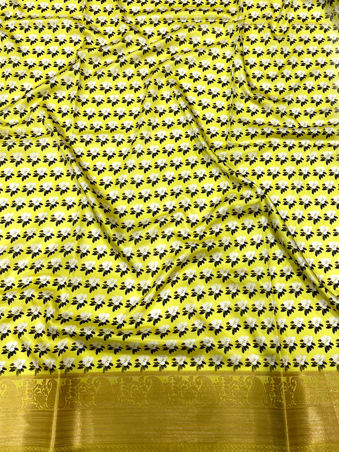 Olive Green Soft Organza Digital Print Saree by My Store