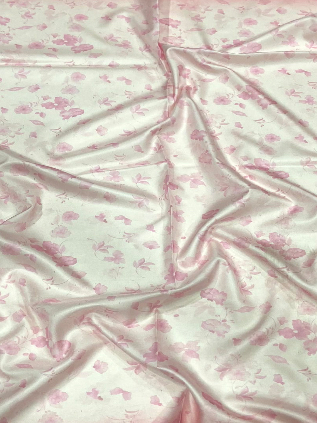 Blush Pink Floral Digital Print Silk Saree by My Store