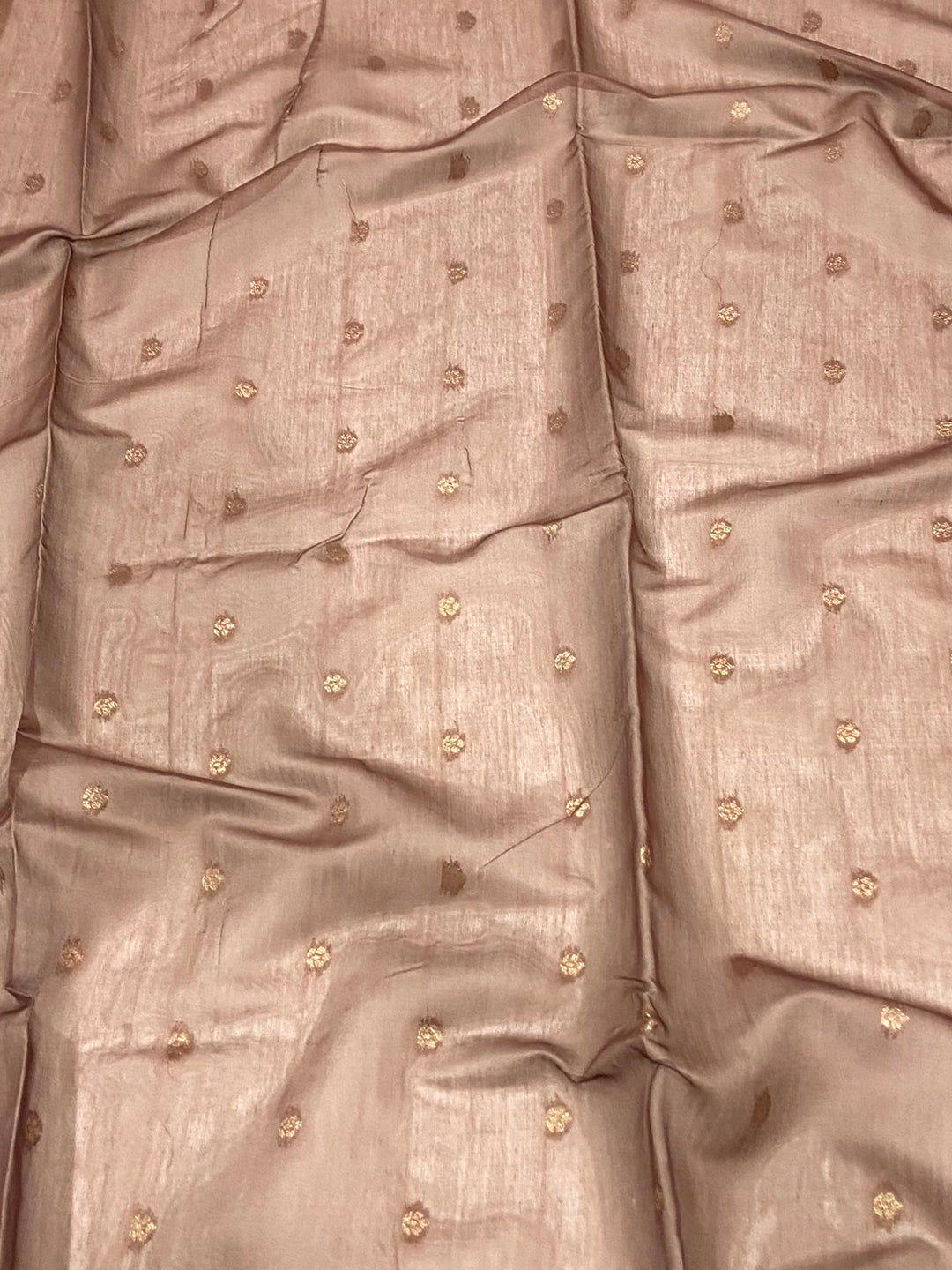 Brown Banarasi Silk Katan Geometric Saree by My Store