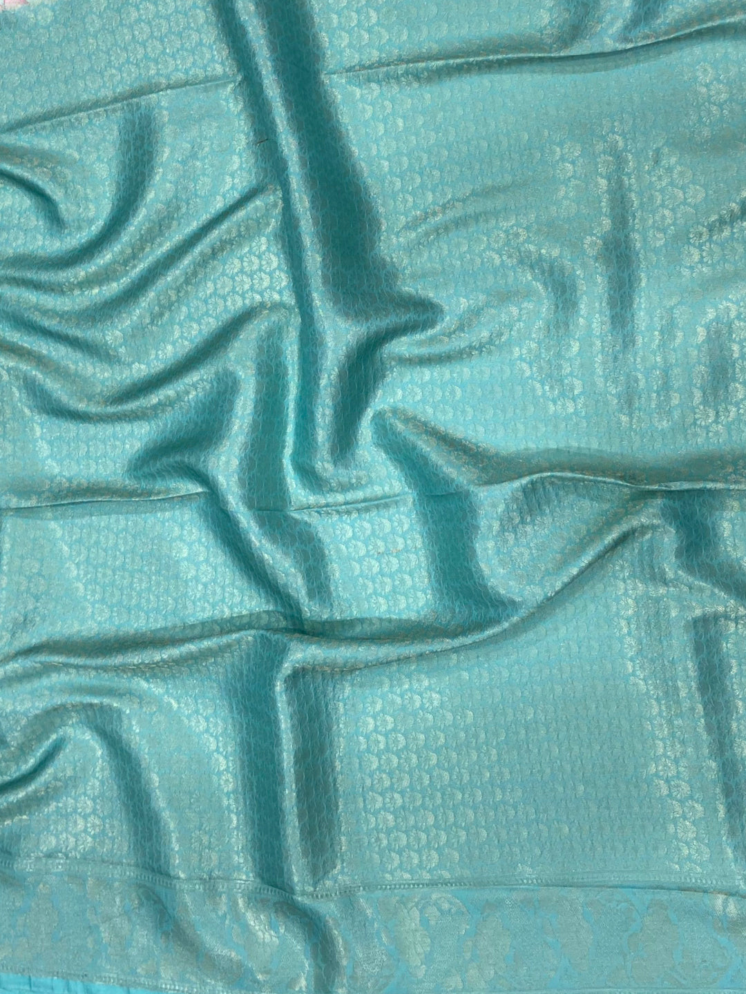 Sky Blue Kanjivaram Silk Digital Print Saree by My Store