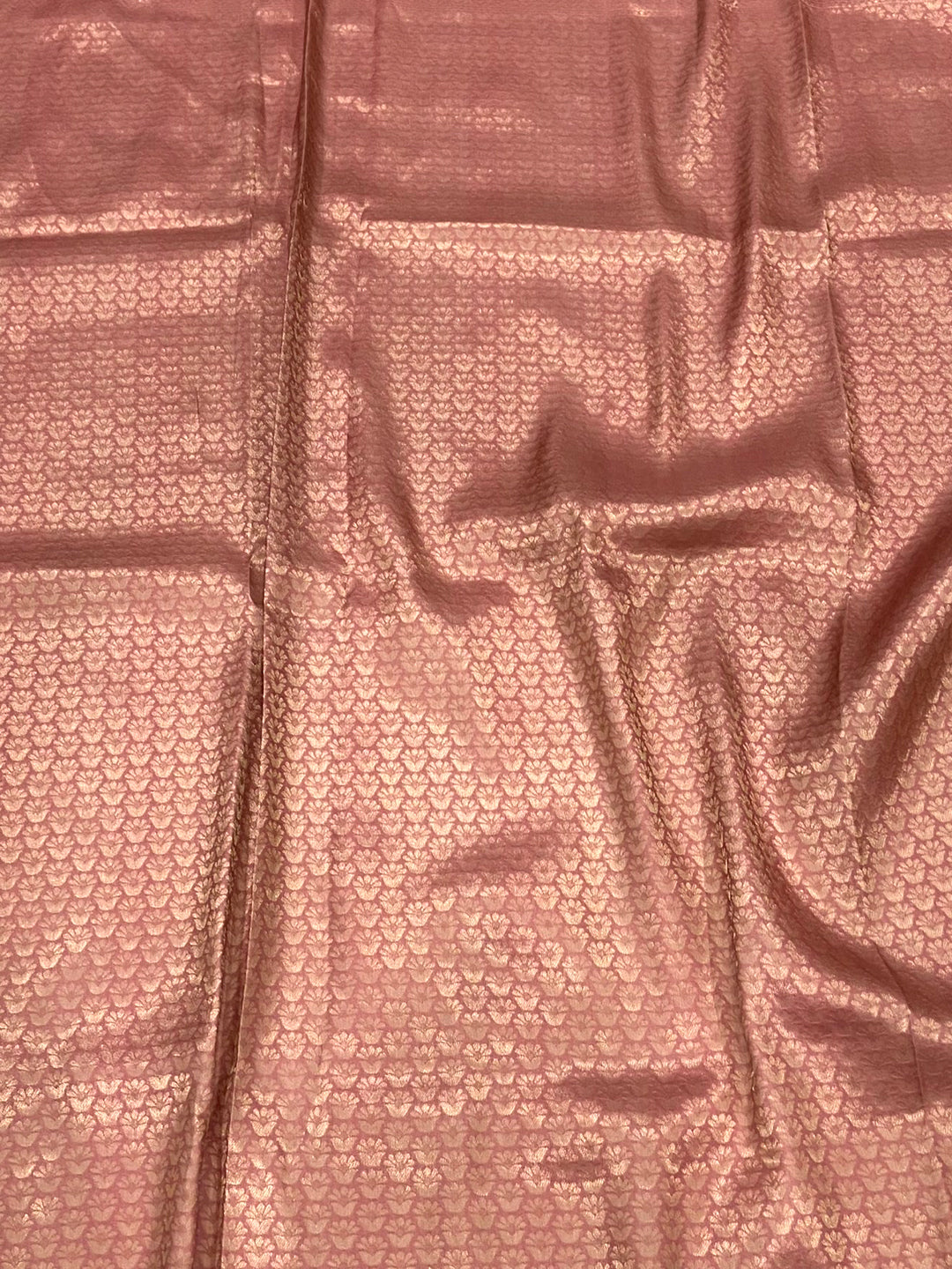 Rust Pink Kanjivaram Silk Digital Print Saree by My Store
