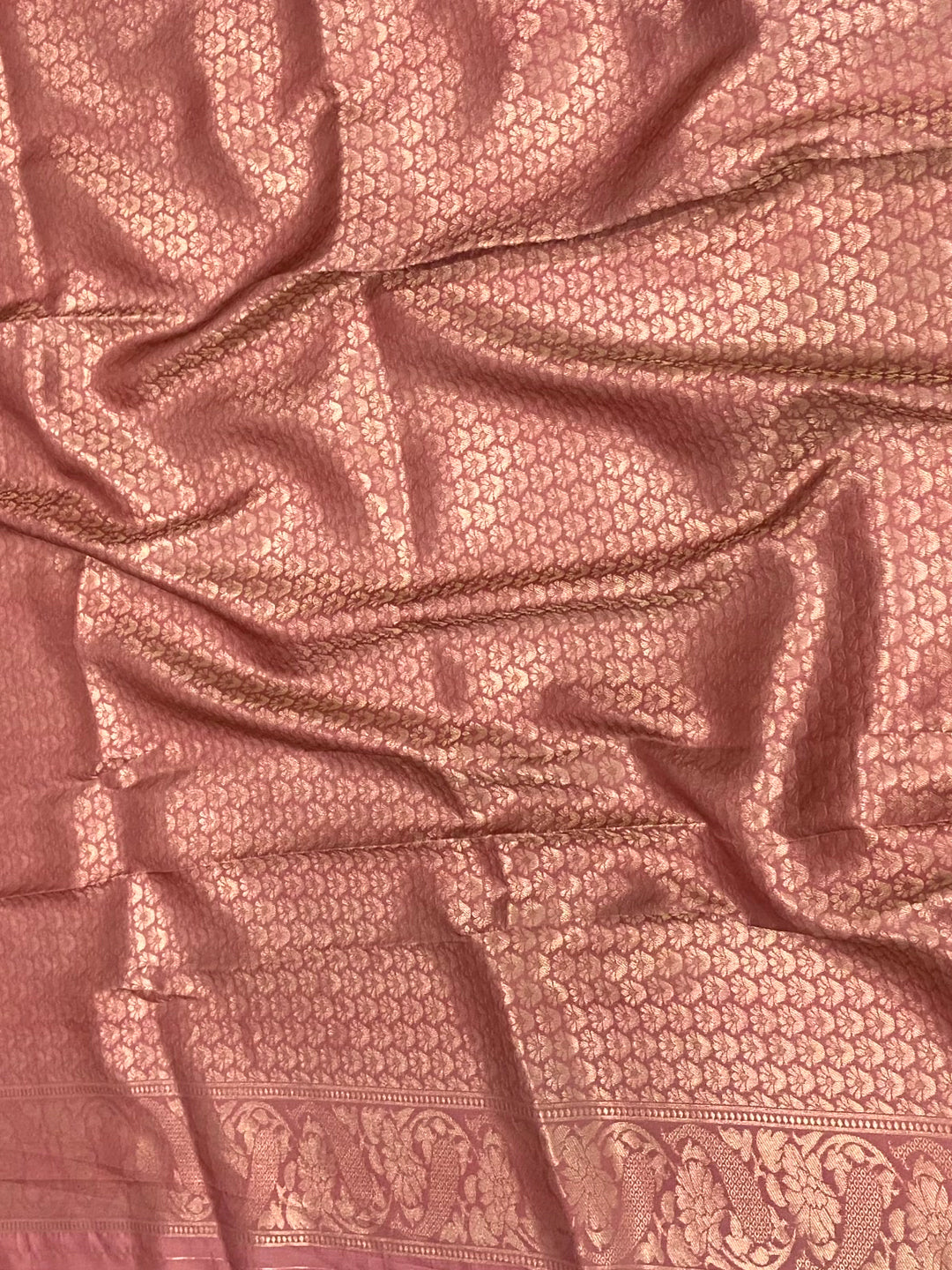 Rust Red Kanjivaram Silk Digital Print Saree by My Store