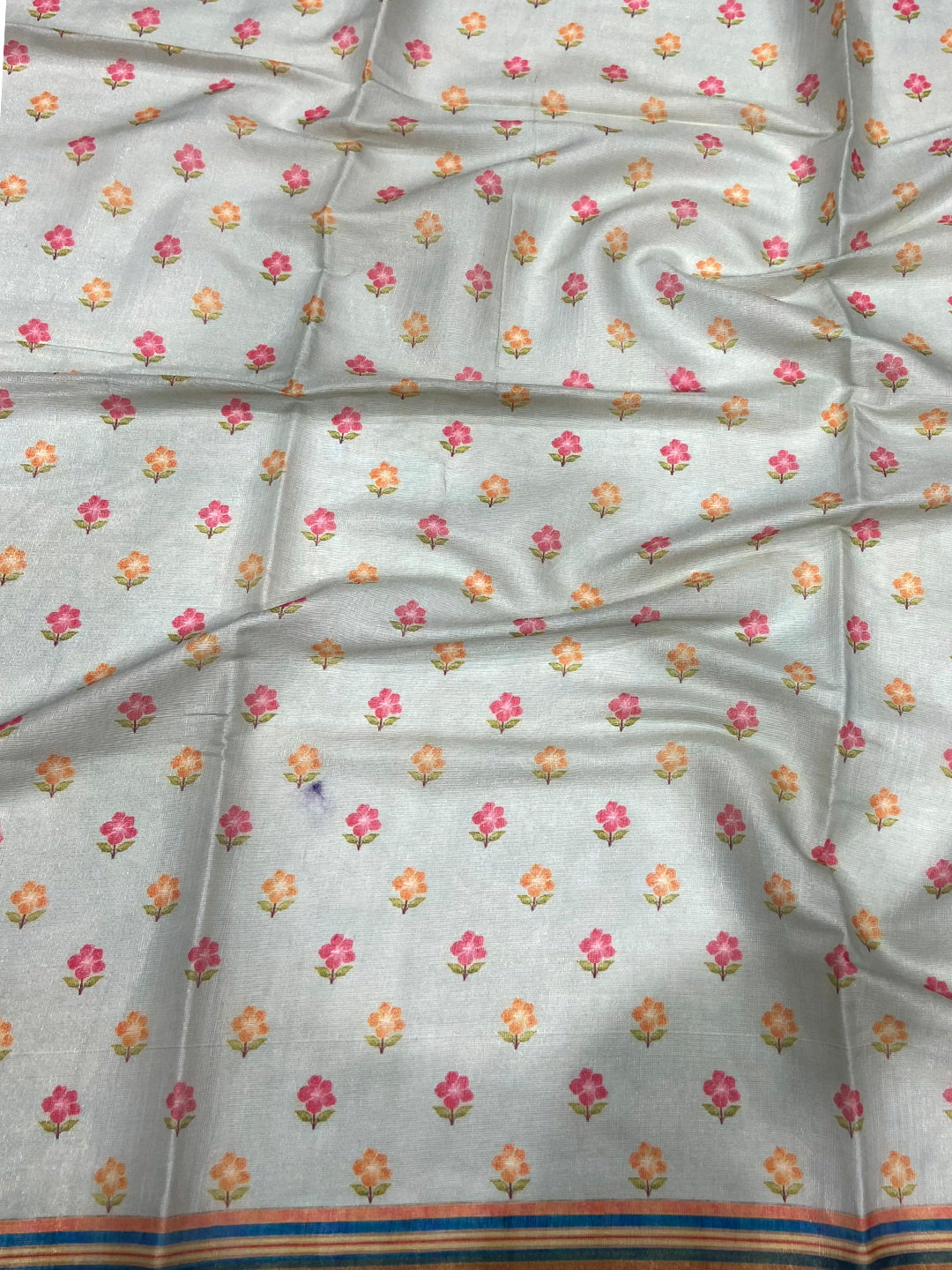 Floral Grace Green Chanderi Saree by My Store