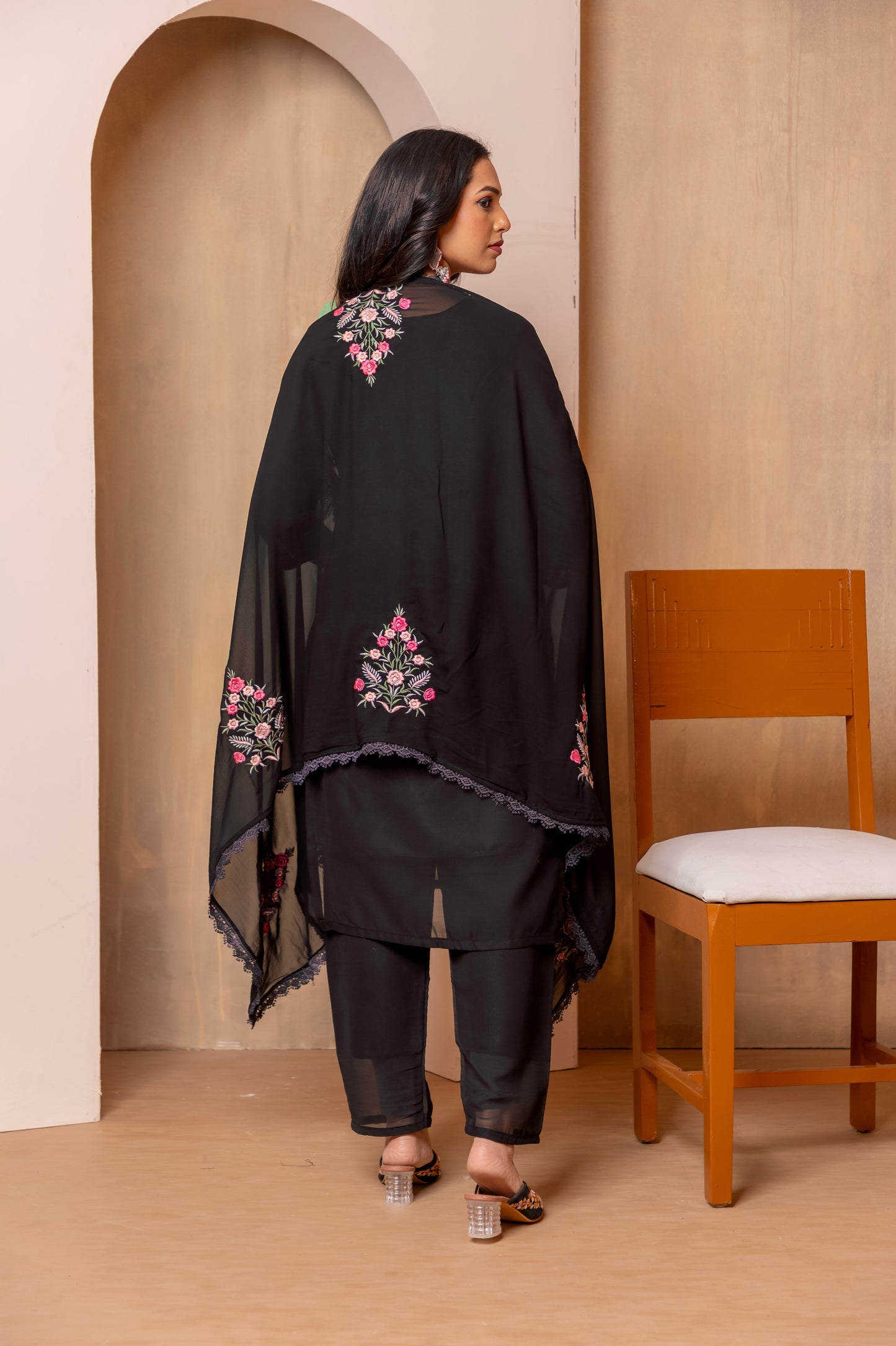 Georgette Black Kurta Set