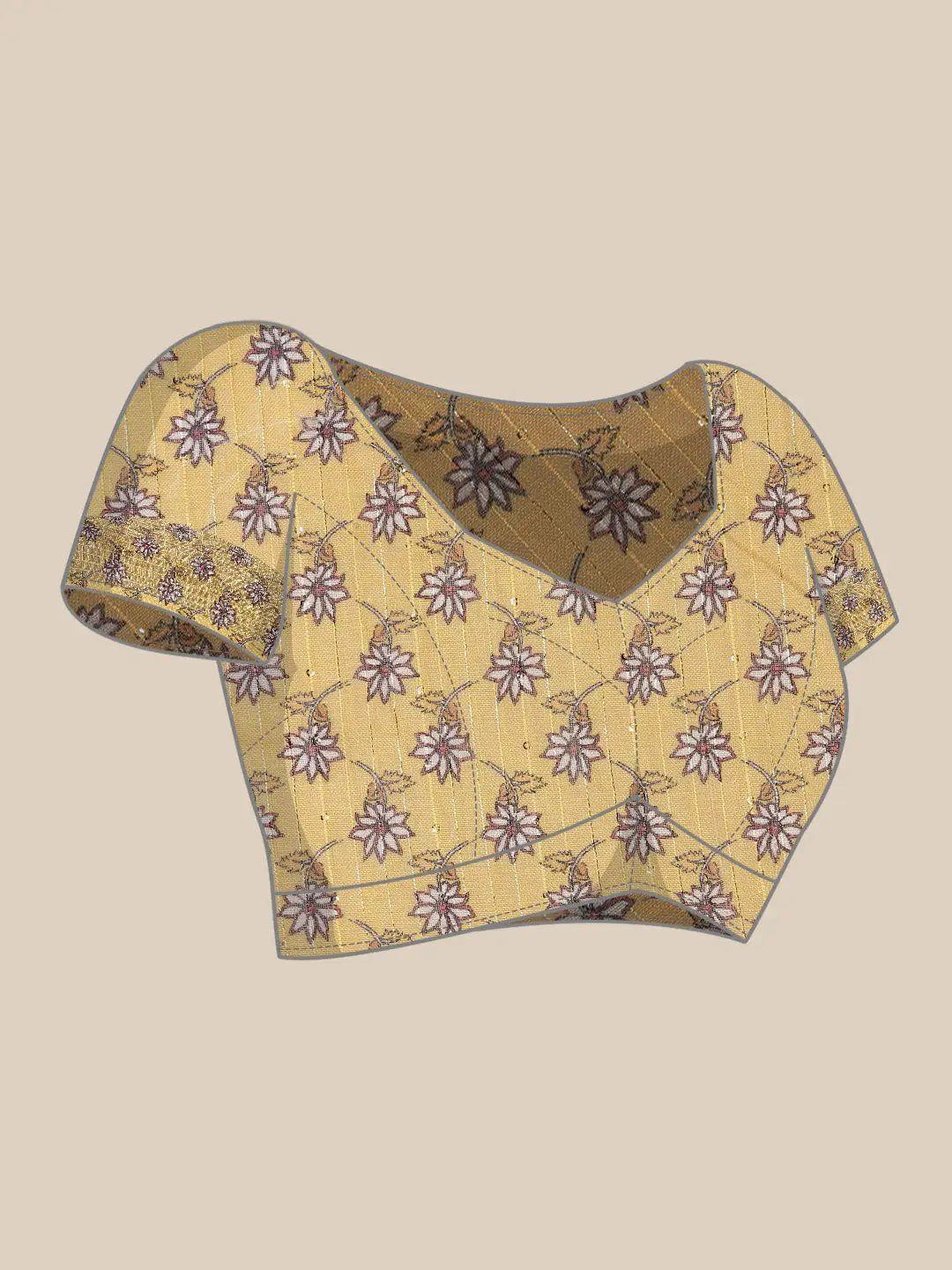 Soft Linen Kalamkari Block Print Party Wear Saree by My Store