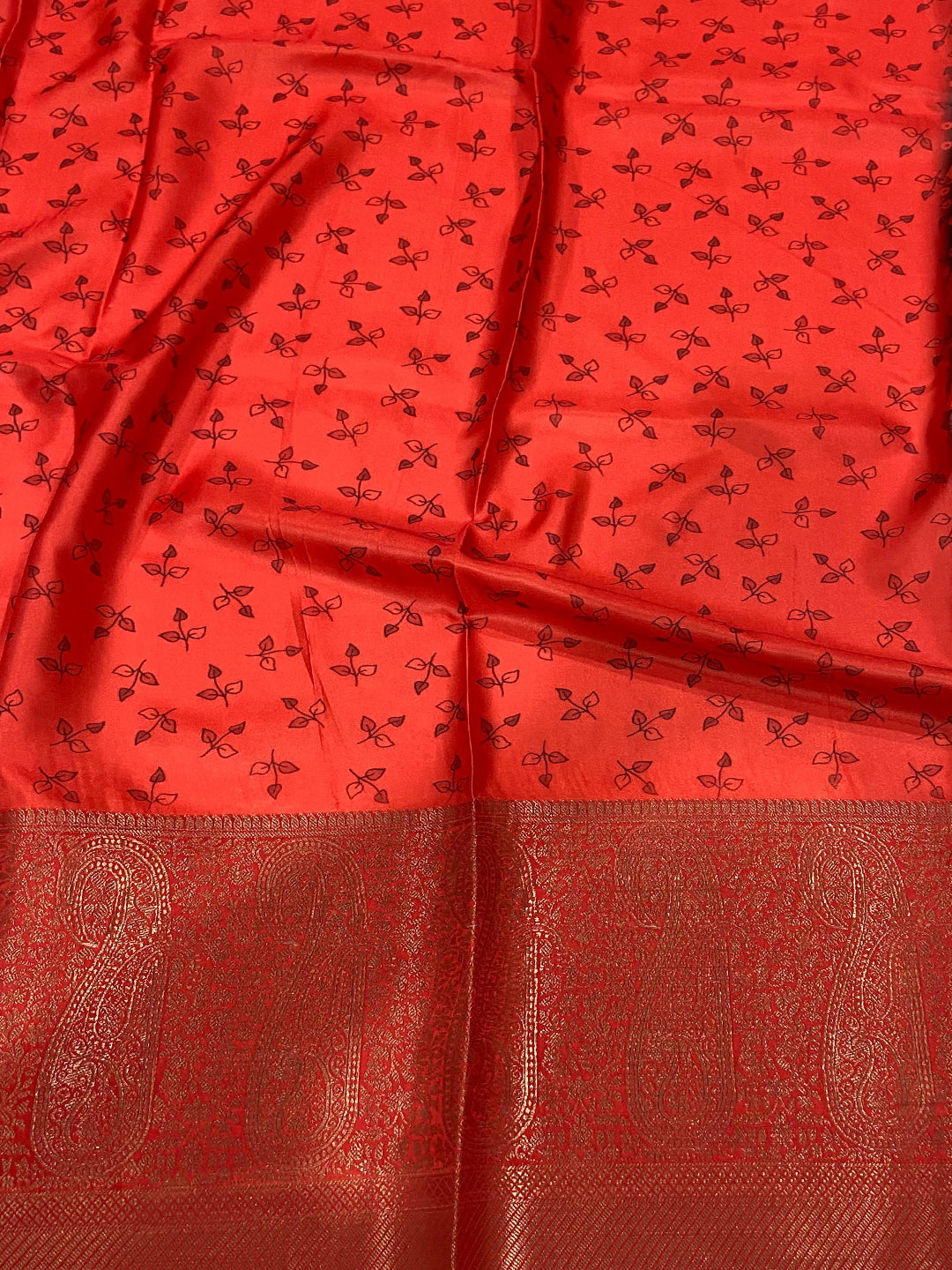 Black Satin Pichwai Print Saree
