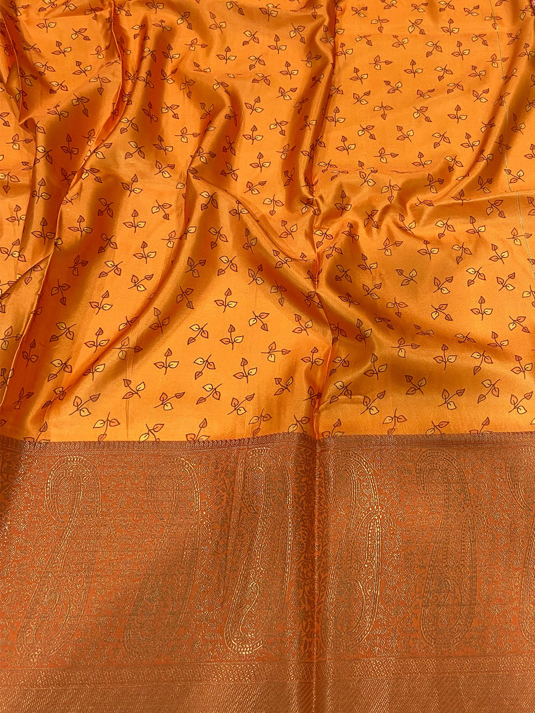 Navy Satin Pichwai Print Saree by My Store