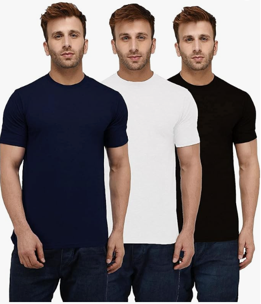 Navy, White & Black 3 Pack Short Sleeve T-Shirts