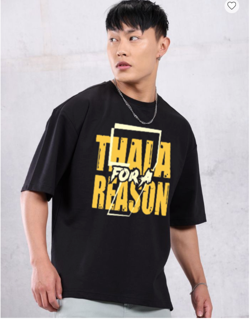 THALA BLACK OVERSIZED T-SHIRT