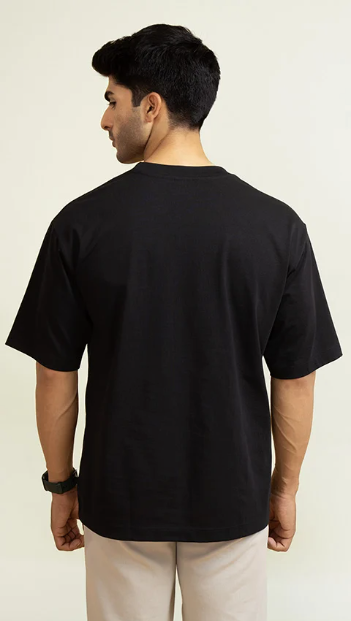 Everything is Fine Black Oversized T-shirt