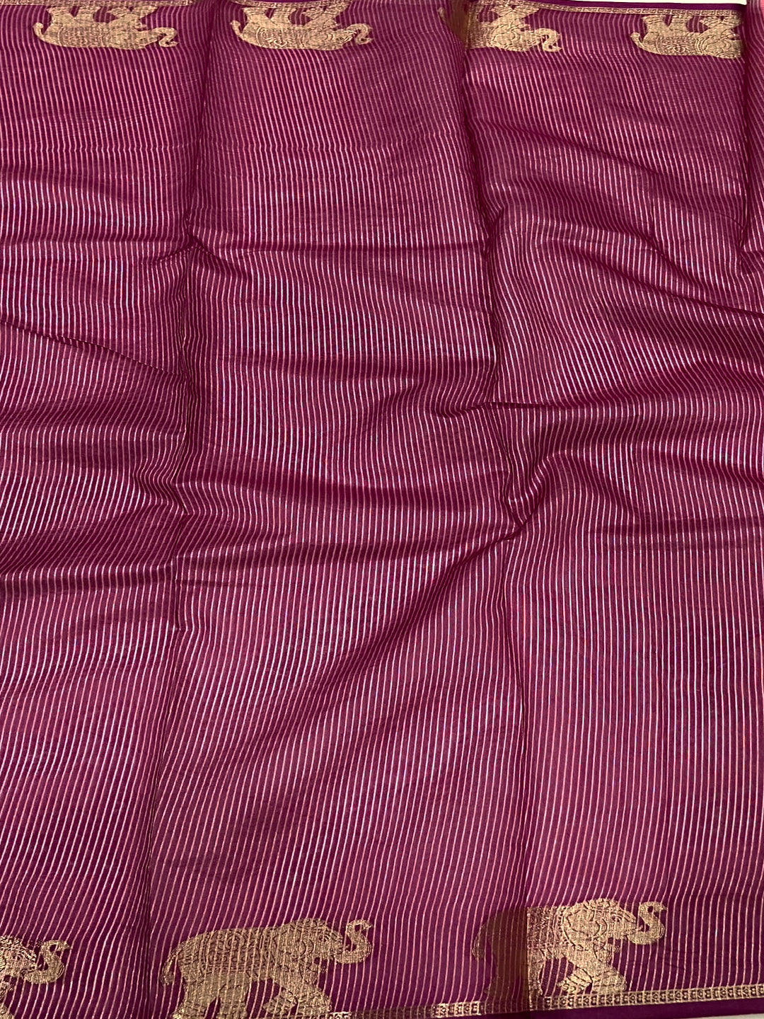 Pink Pure Silk Bandhani Butti Saree by My Store