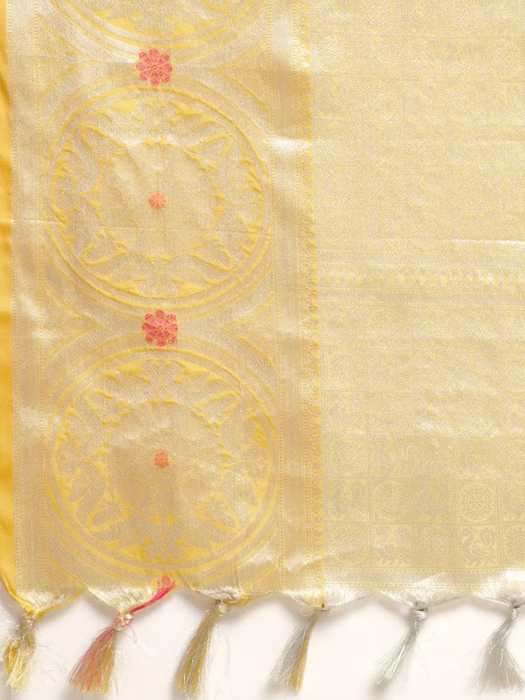 Fine Kora Zari Silk Saree With Ethnic Motifs by My Store
