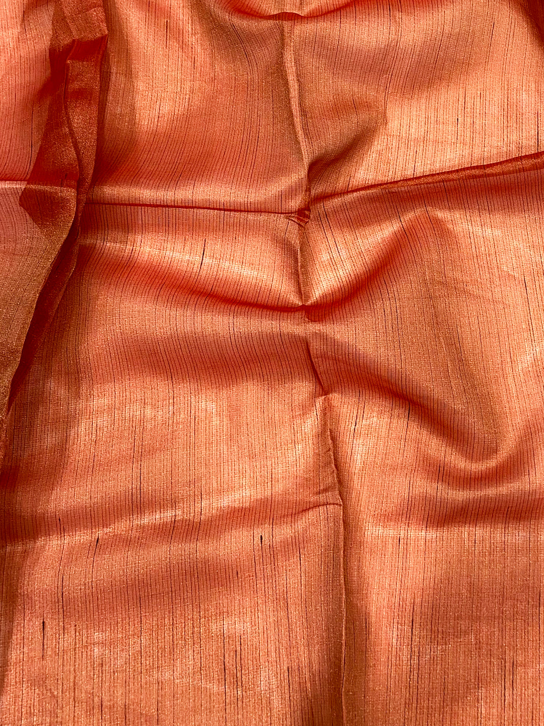 Radiant Ember Satin Tissue Saree by My Store