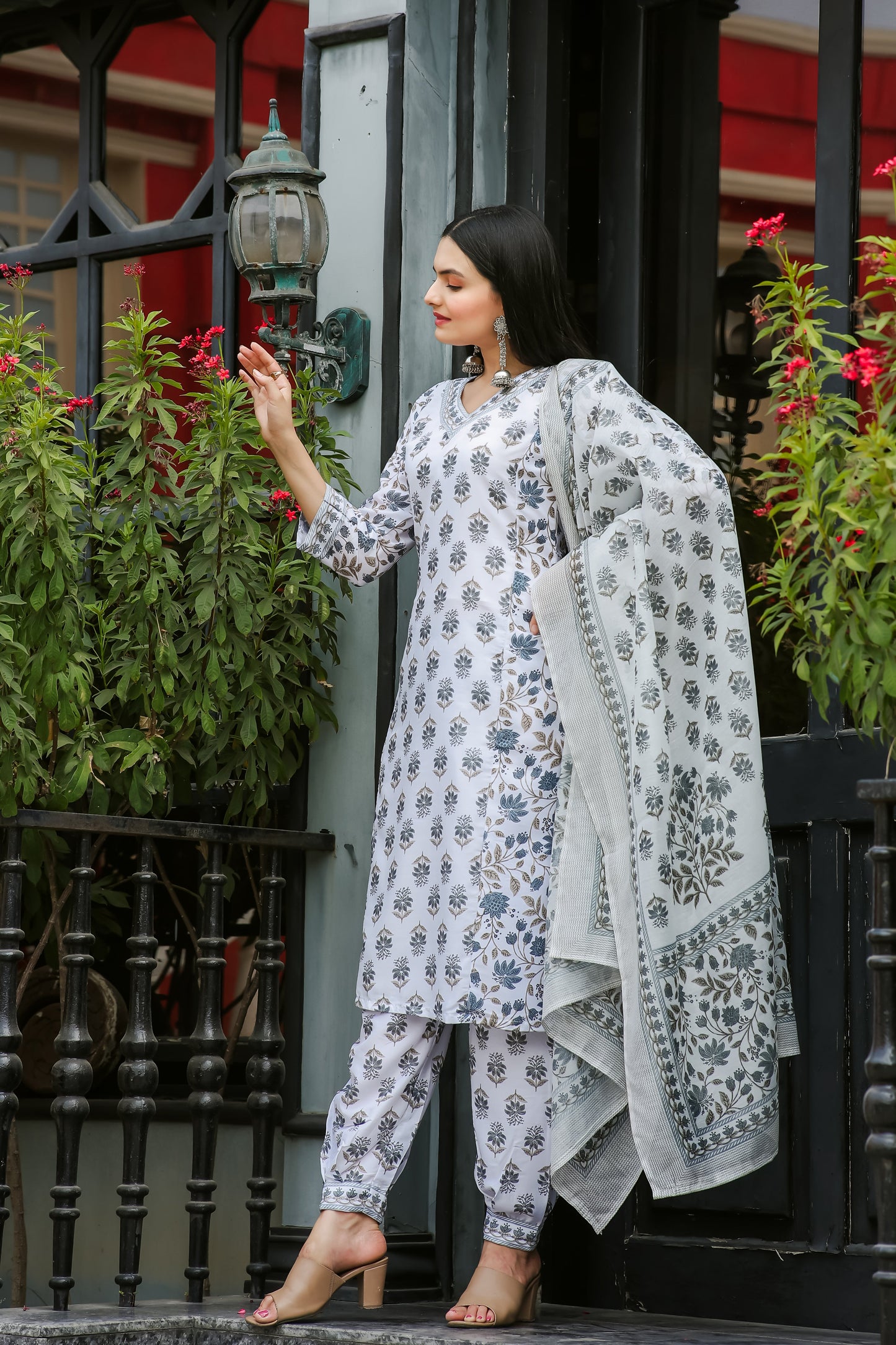 Casual Wear Printed Cotton Kurta Set