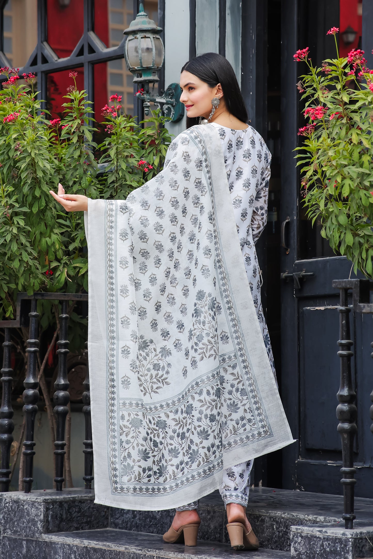 Casual Wear Printed Cotton Kurta Set