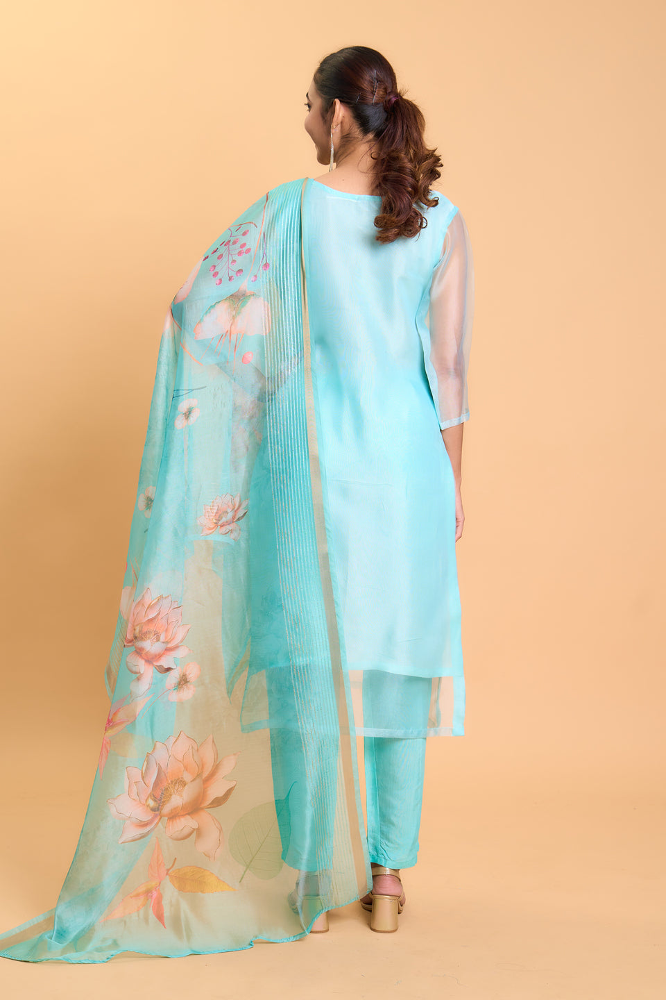 Women Wear Viscos Sky Blue Kurta Set