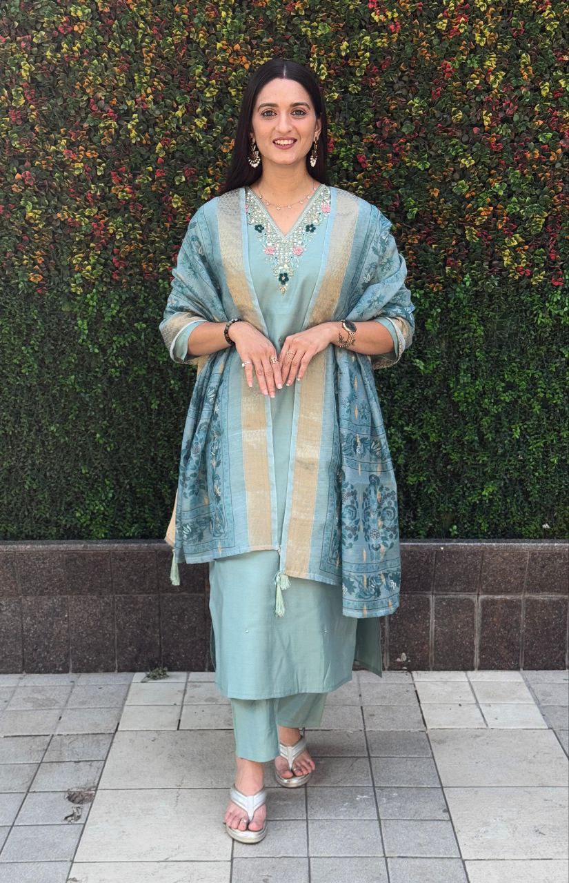 Elegant Sky Blue Ethnic Set For Laddies