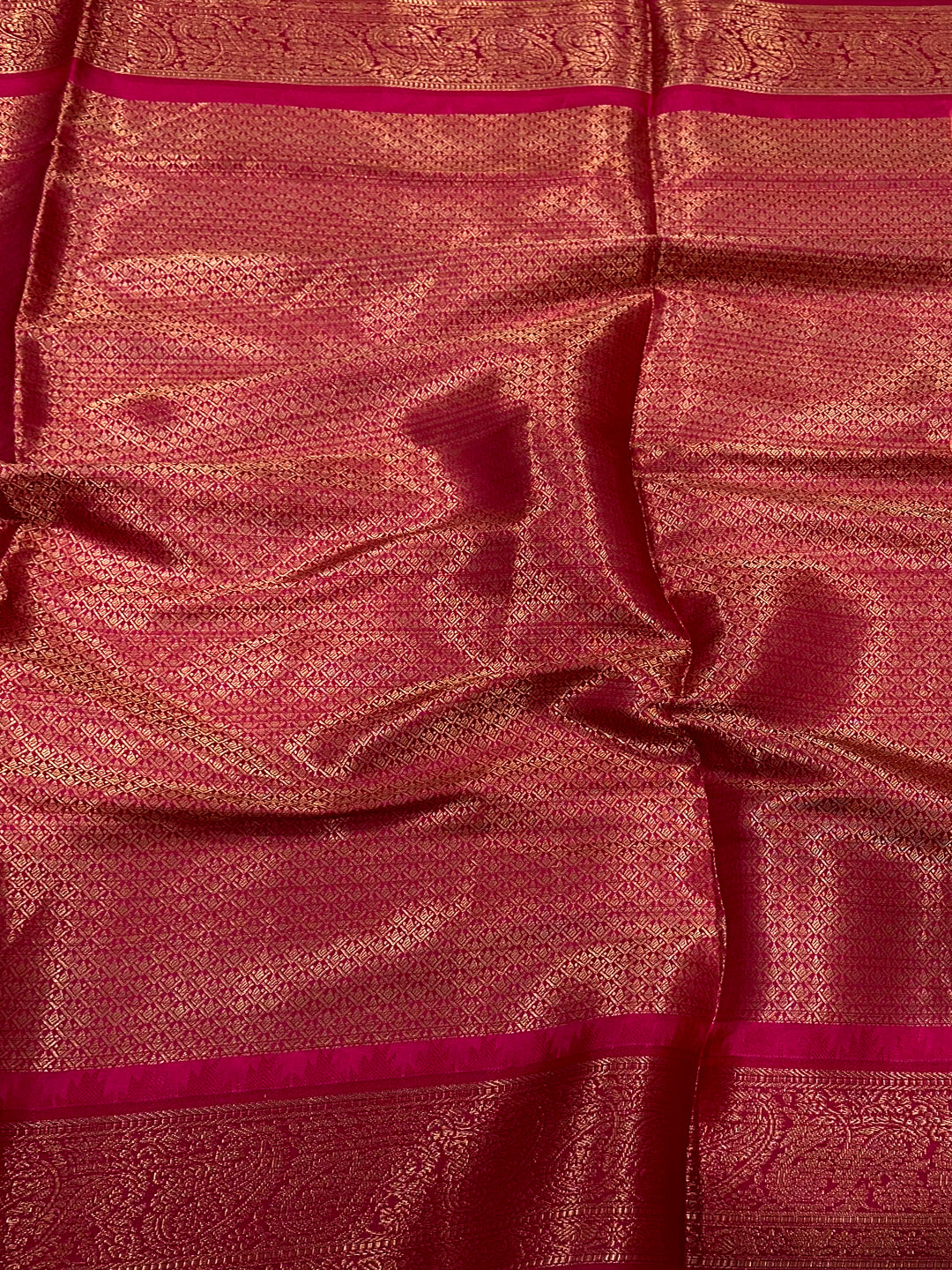 Pink Kovai Rettapet Border Digital Print Saree by My Store