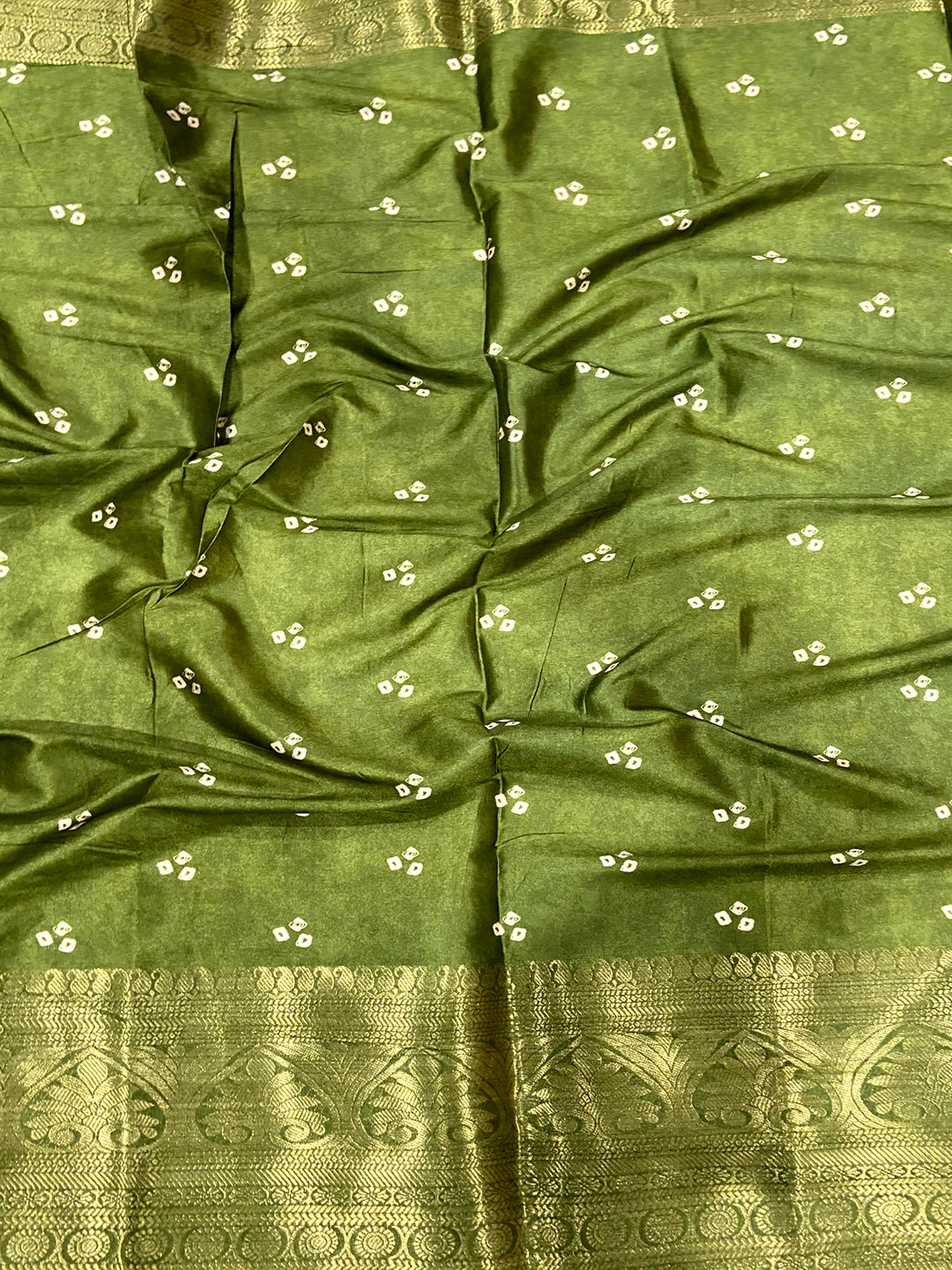 Kalamkari Bandhani Soft Silk Saree by My Store