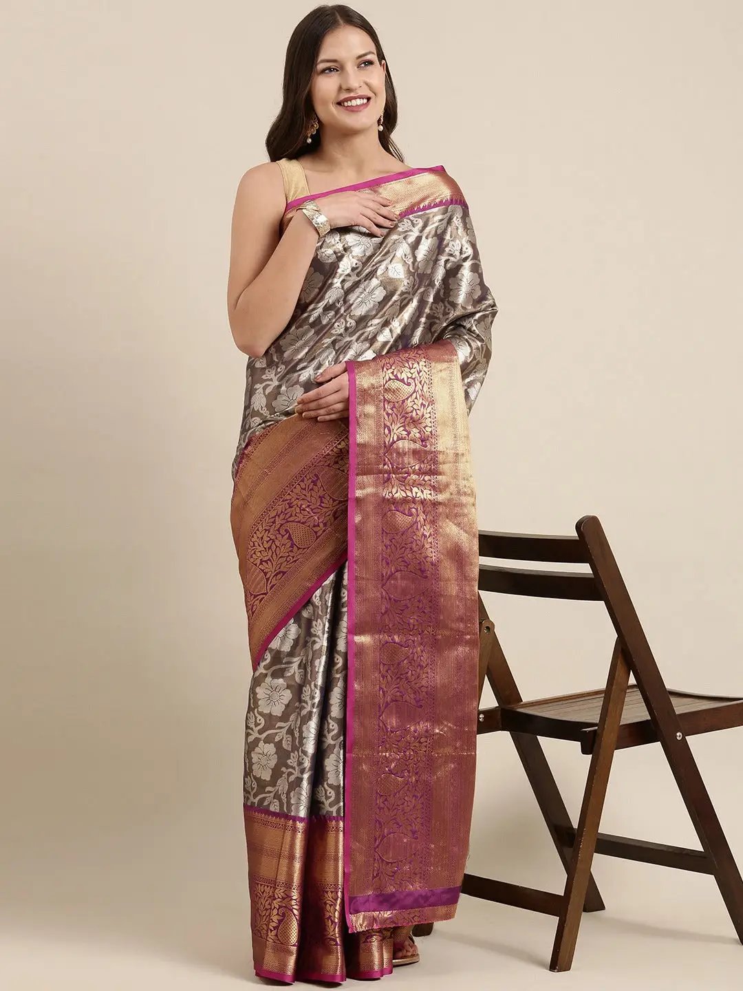 Premium One Gram Gold Tissue Silk Saree by My Store