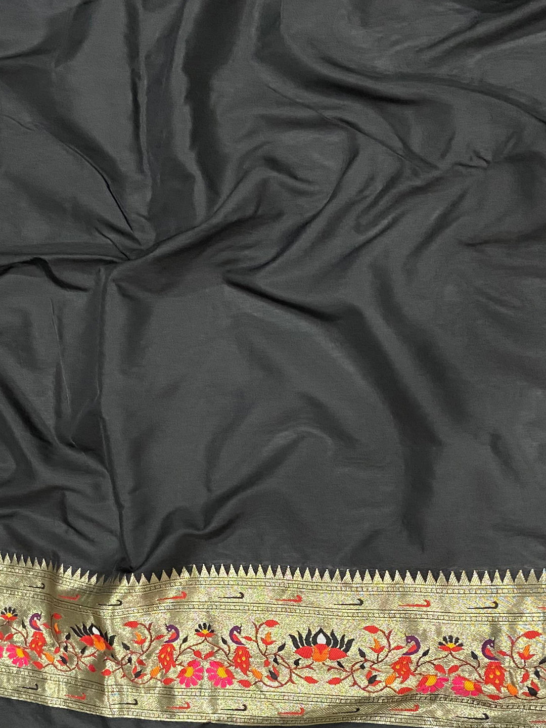 Black Yevla Paithani Meenakari Saree
