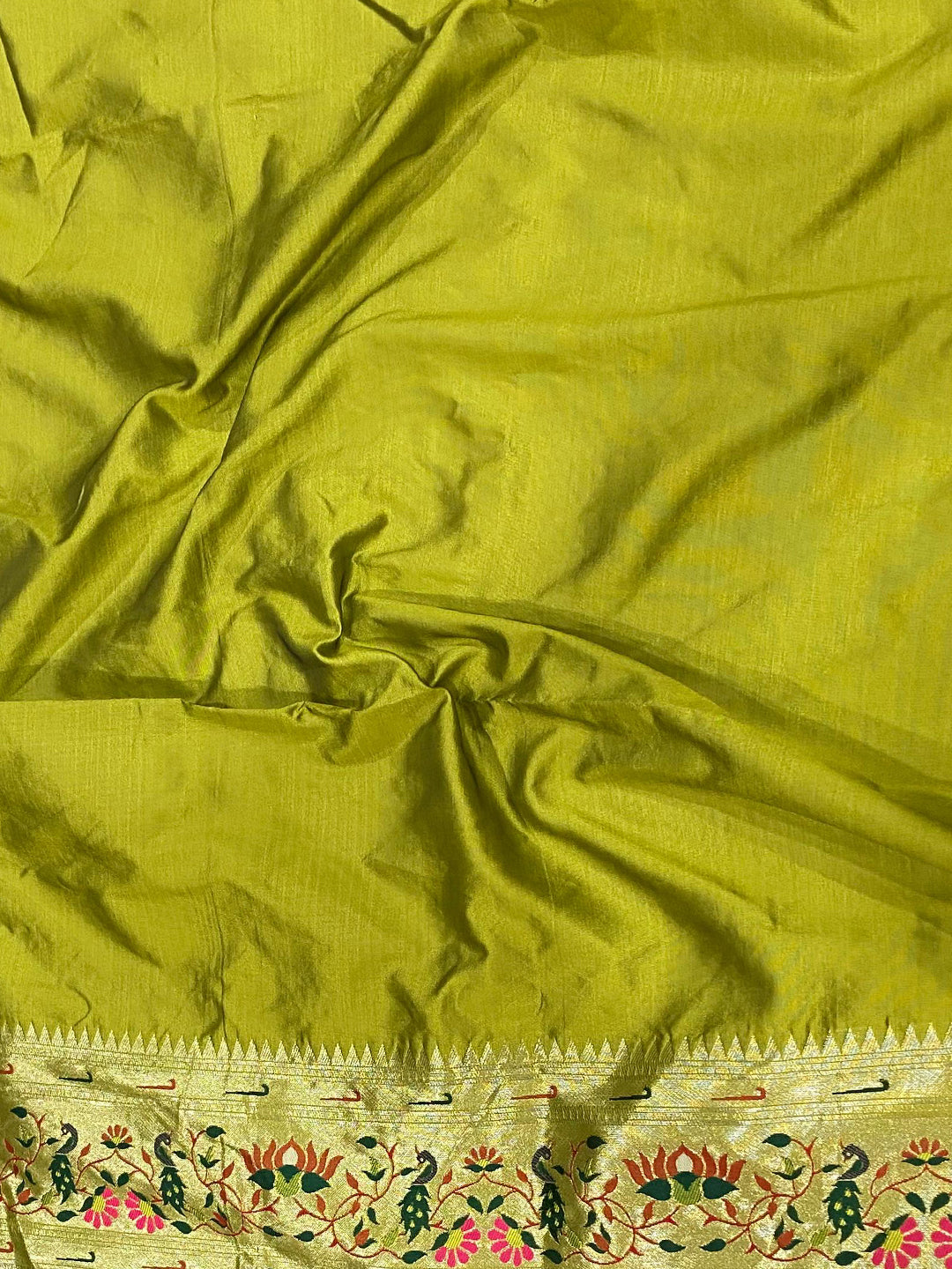 Pista Yevla Paithani Meenakari Saree