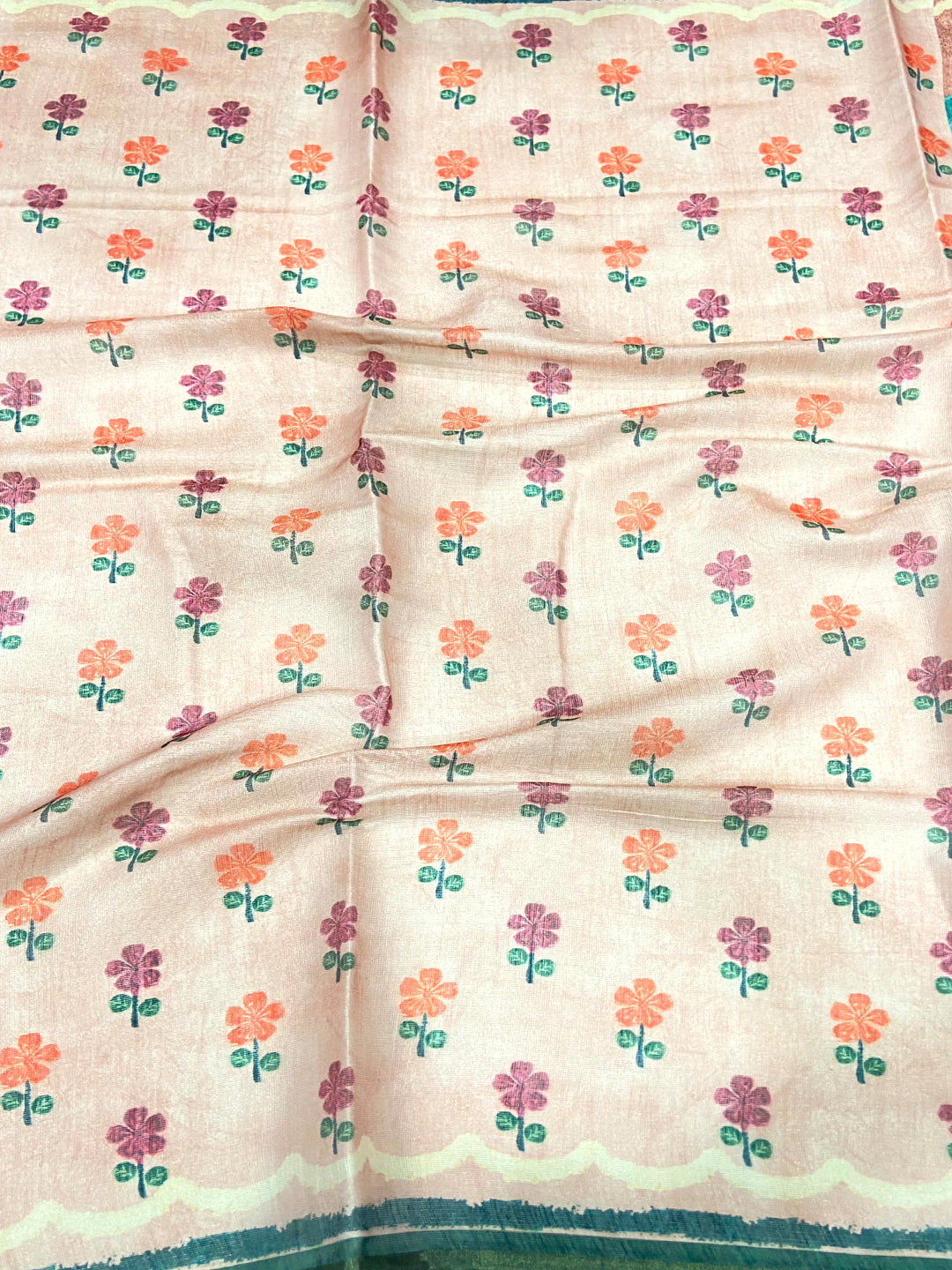 Rust Brown Folklore Tissue Chanderi Saree by My Store