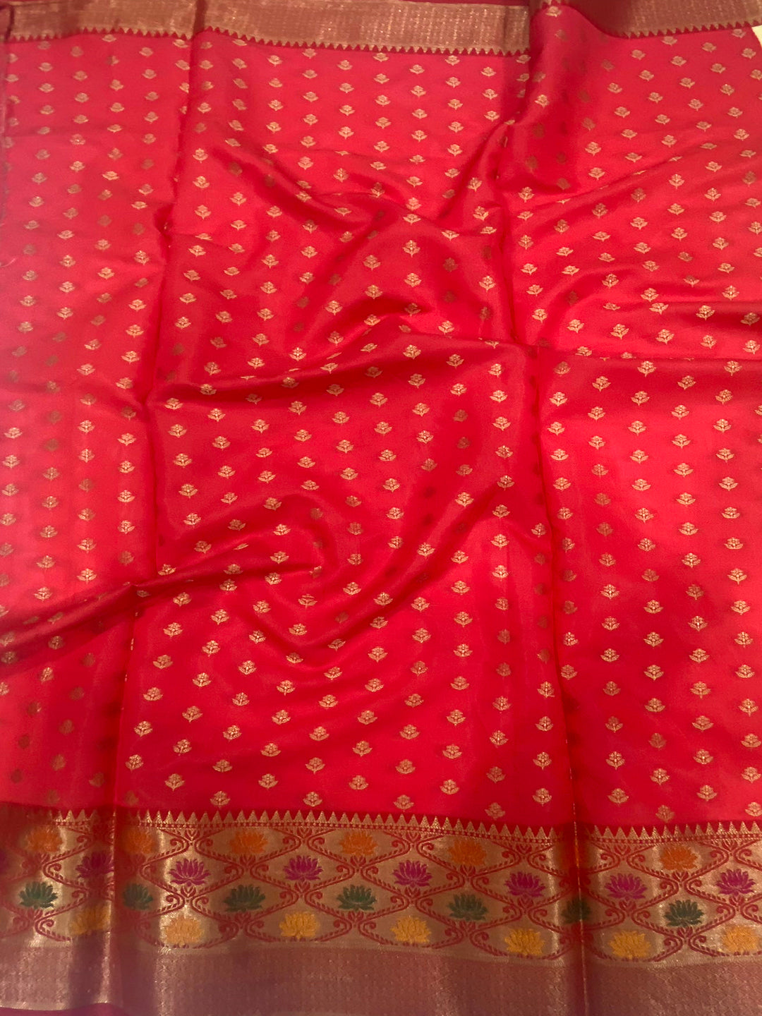 Cream Banarasi Silk Minakari Kanchi Border Saree by My Store
