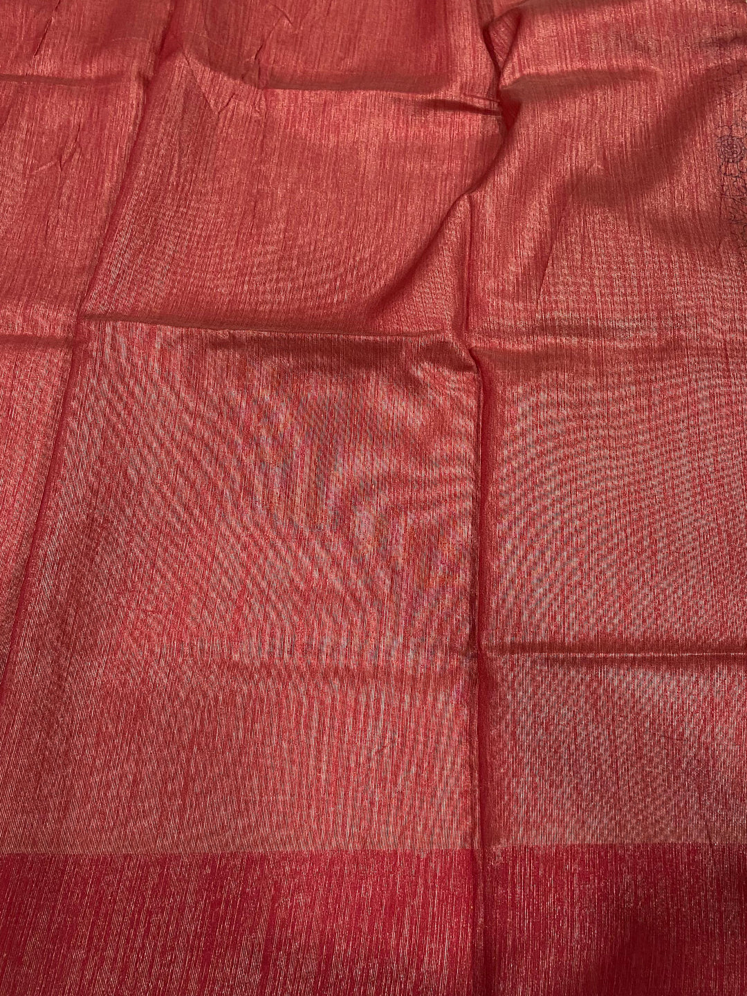 Rust Floral Tussar Silk Saree by My Store