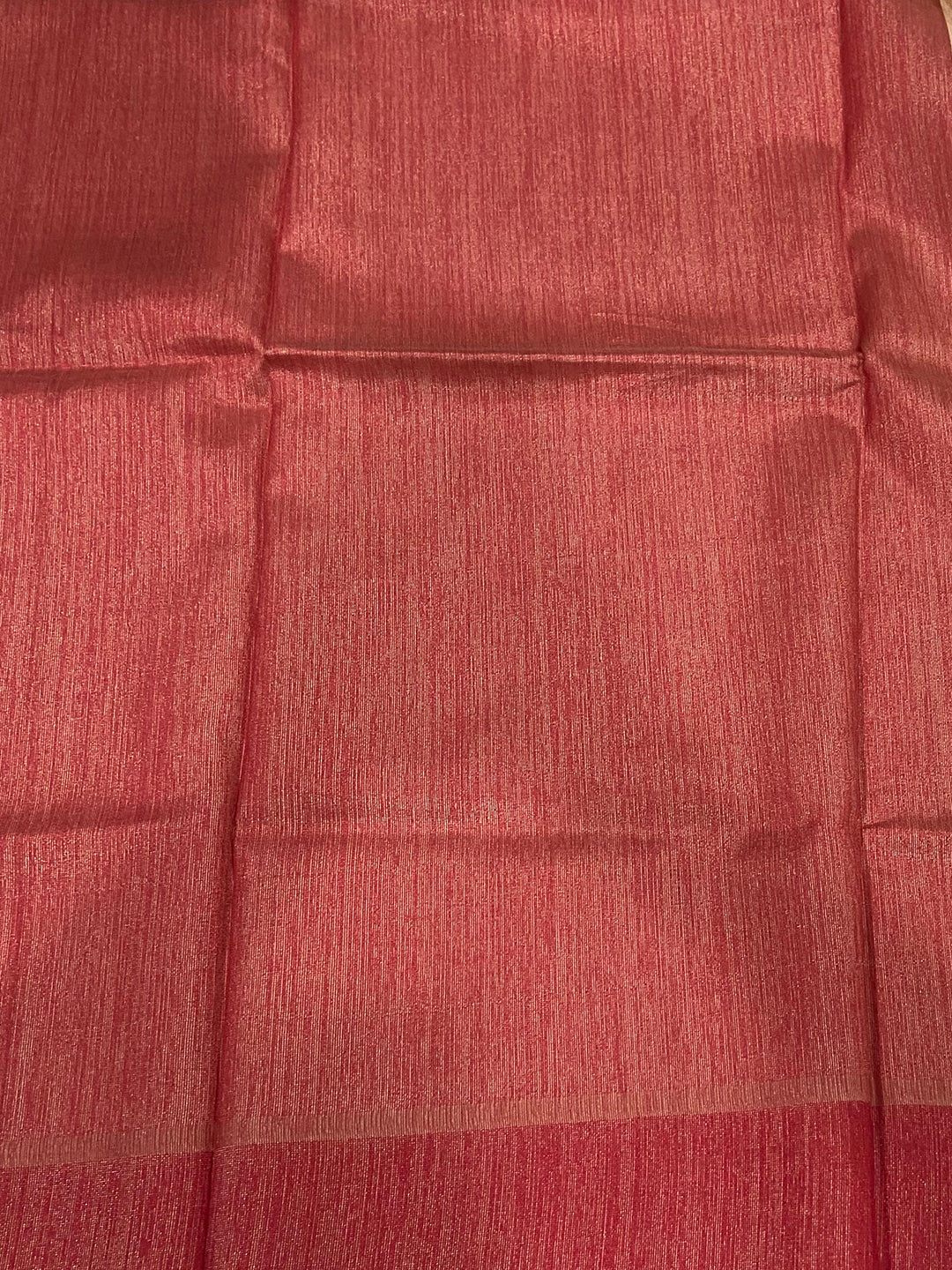 Beige Floral Tussar Silk Saree