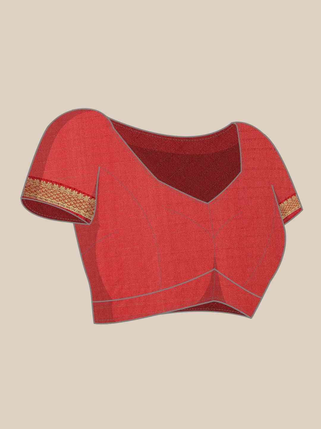 Red Uppada Silk Kalamkari Digital Print Saree by My Store
