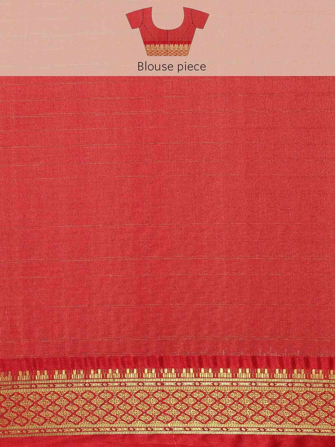 Red Uppada Silk Kalamkari Digital Print Saree by My Store