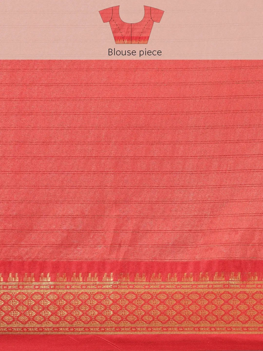 Red Colour Kalamkari Digital Print Uppada Silk Saree by My Store