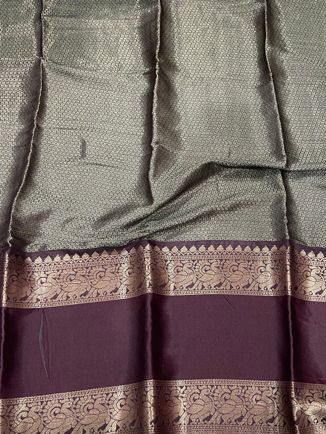 Rust Banarasi Pichwai Print Saree