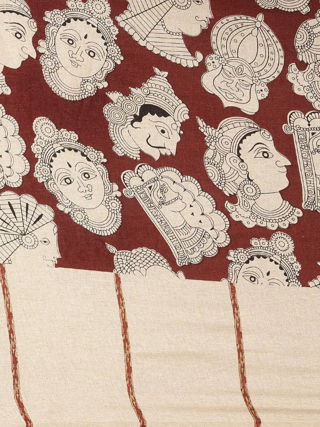 Linen Kalamkari Printed Chanderi Saree by My Store