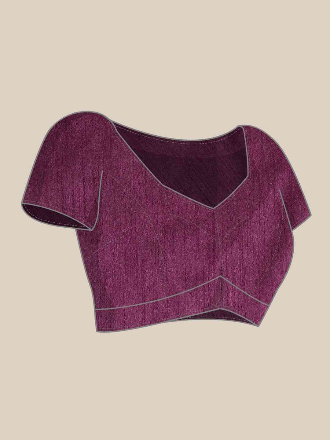 Stylish Burgundy Colour Aari Work Velvet Saree by My Store
