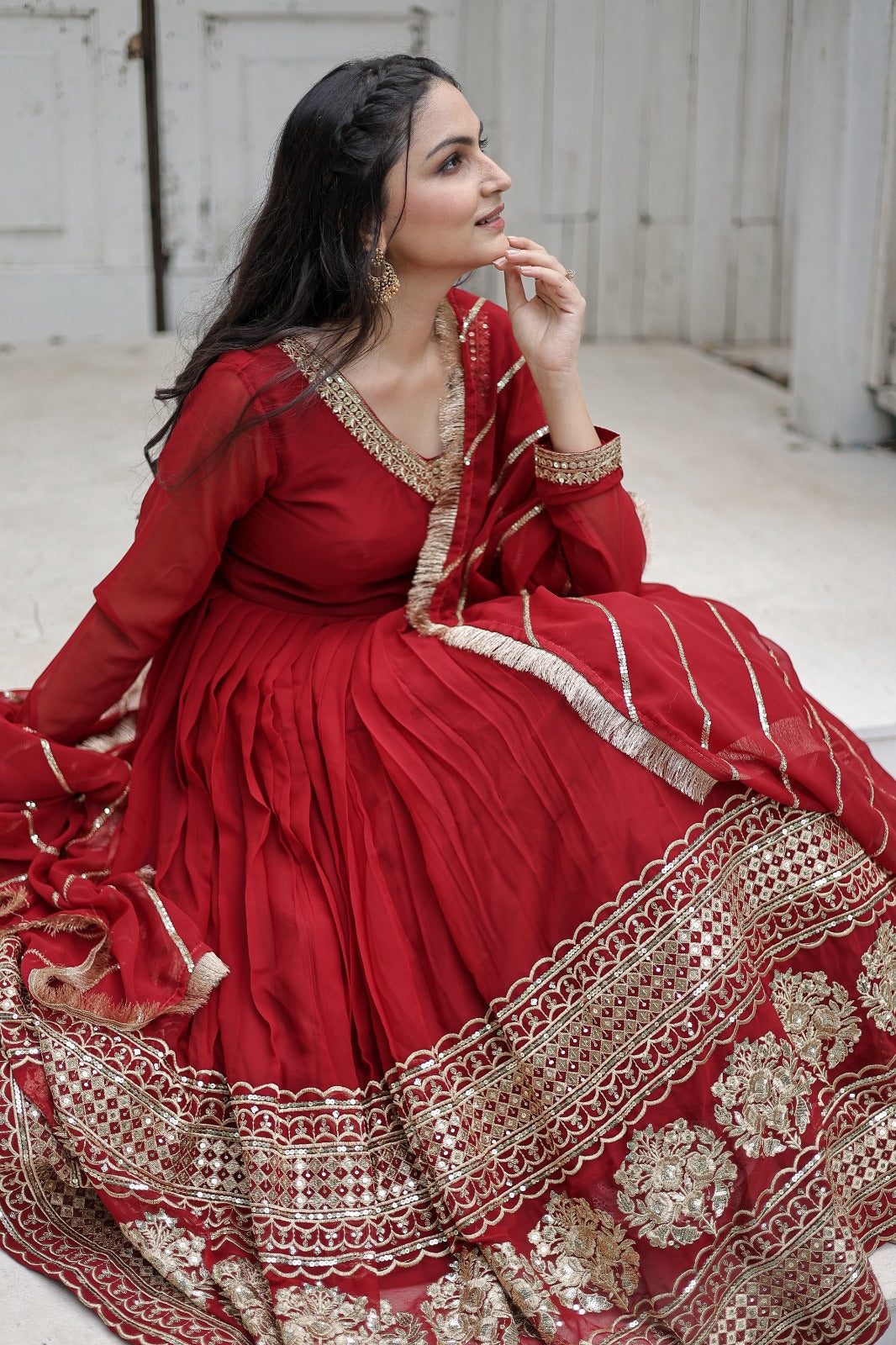 Captivating Maroon Color Gown With Ravishing Dupatta by My Store