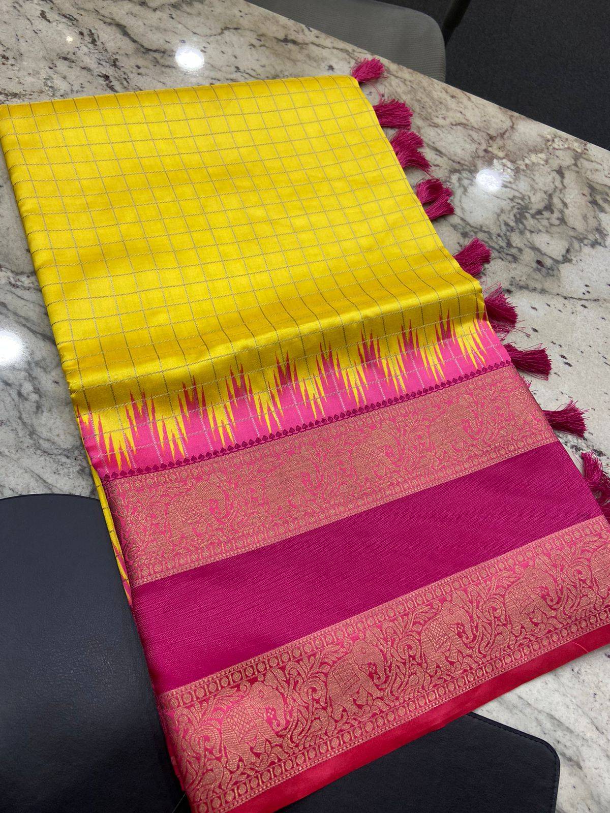 Soft Silk Gadwal Zari Weaving Saree by My Store