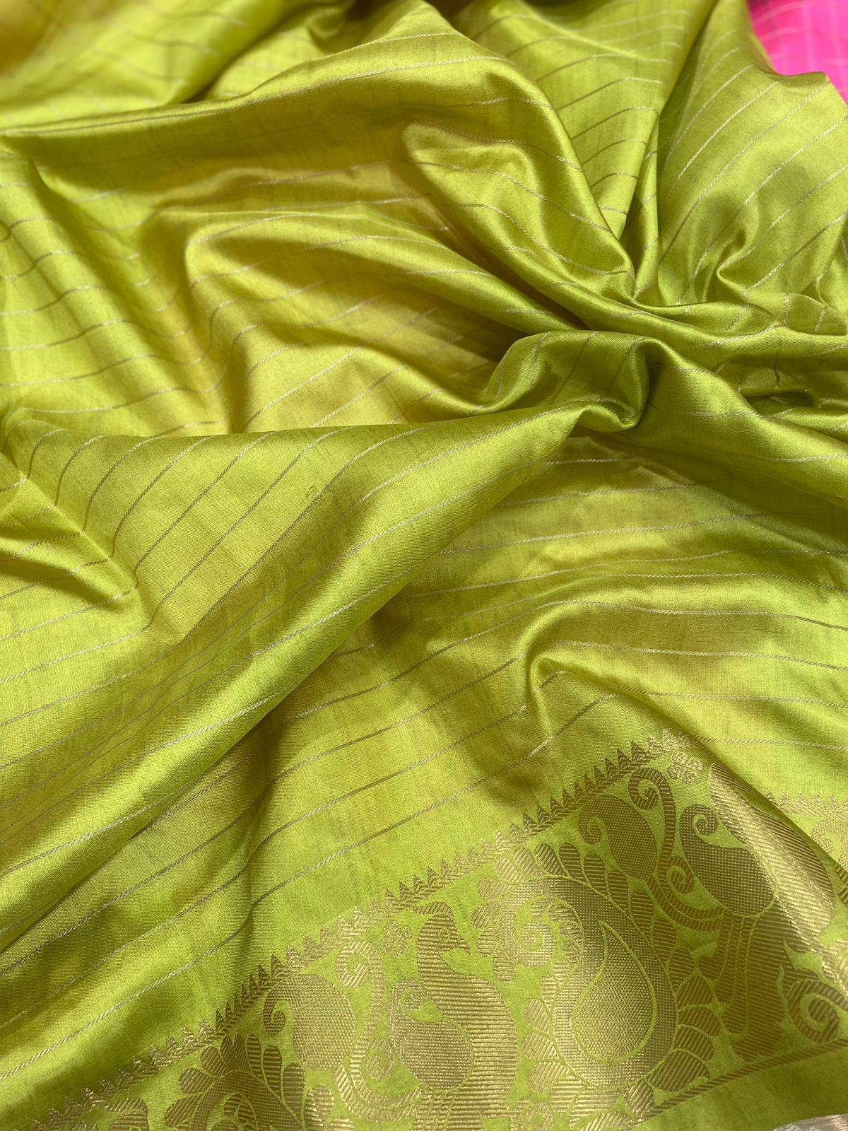 Pink Banarasi Silk Gadwal Pattu Saree