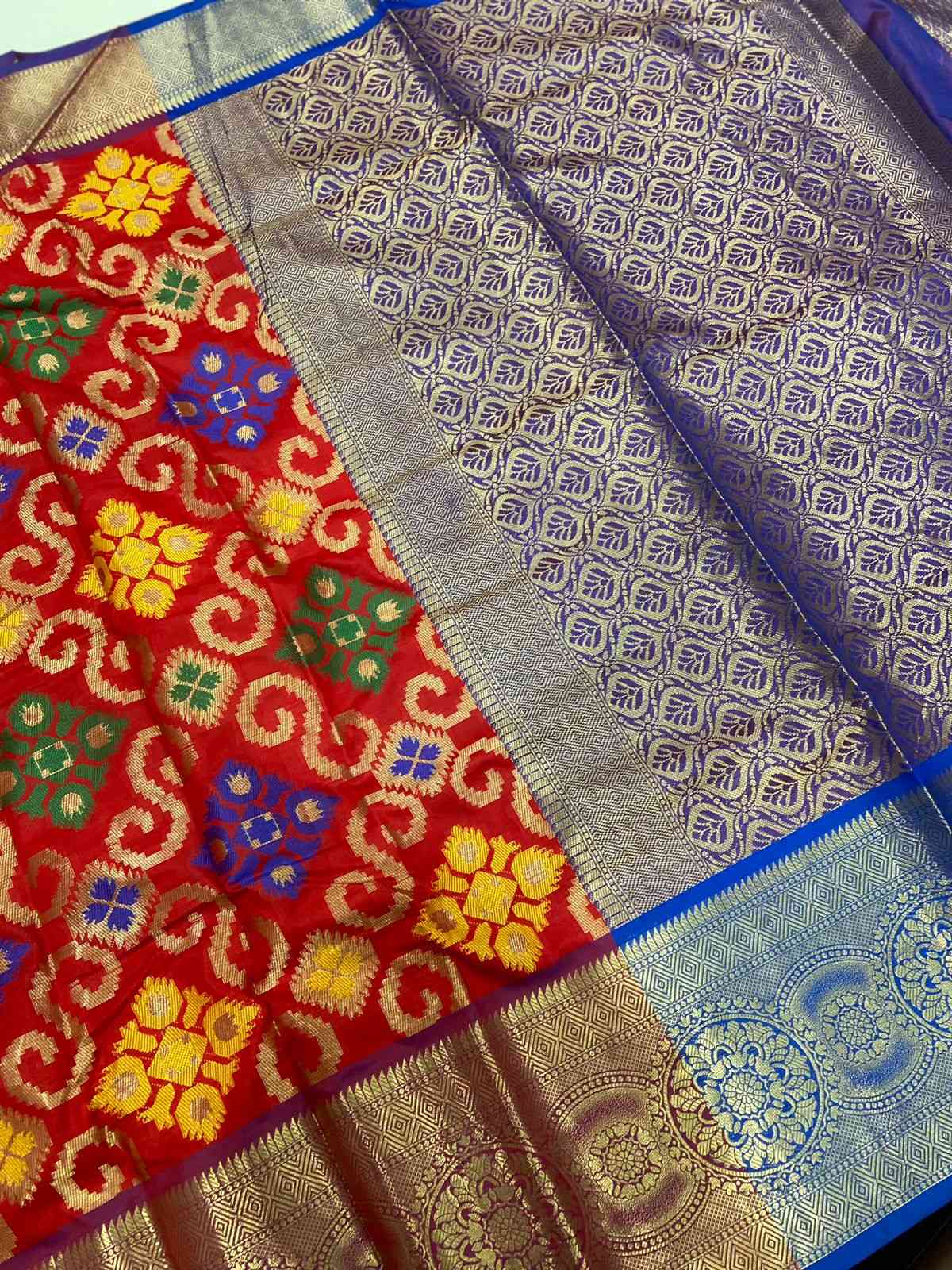Red Meenakari Banarasi Katan Silk Saree