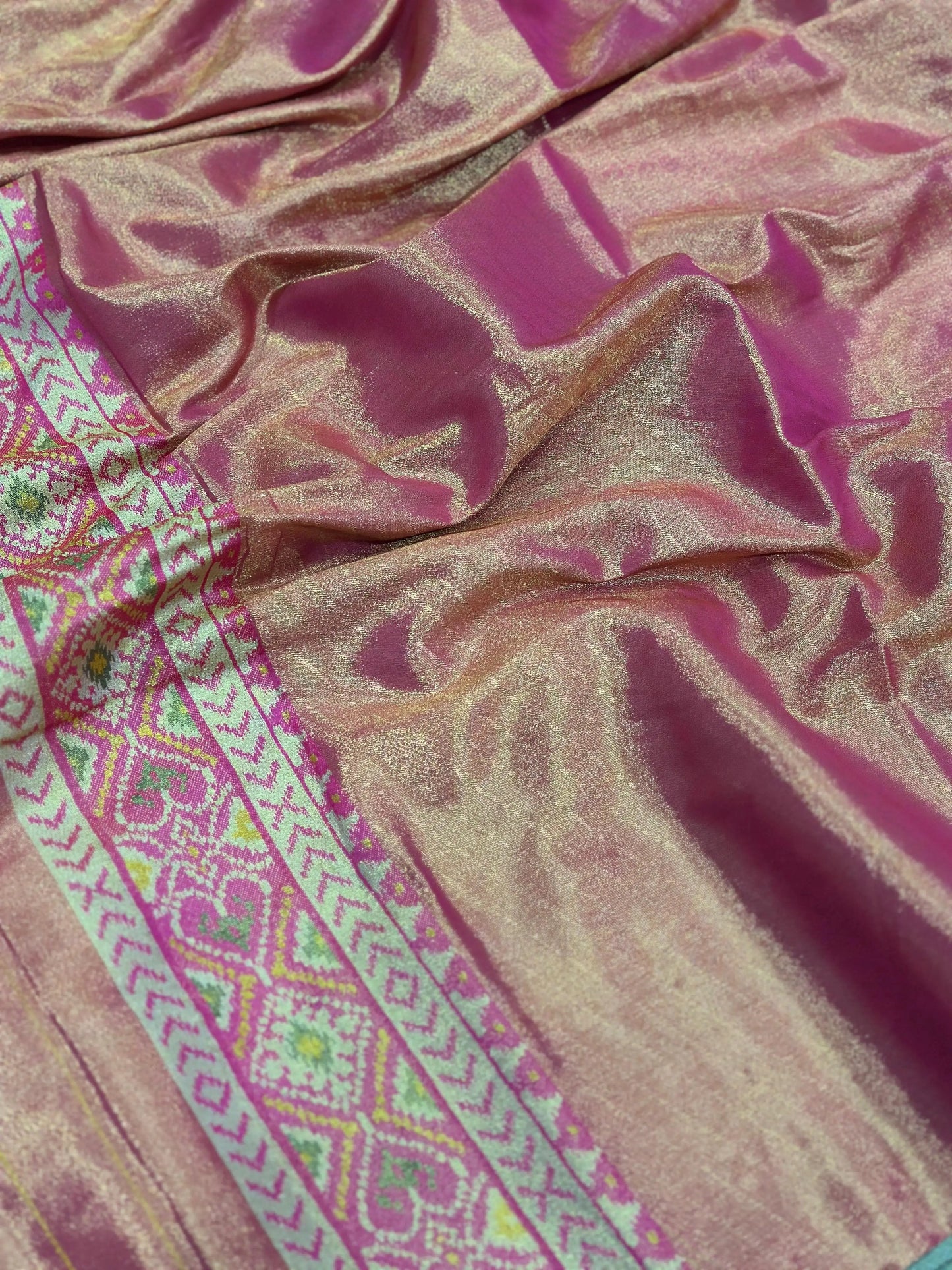 Mendi Green Double Ikkat Semi Silk Patola by My Store