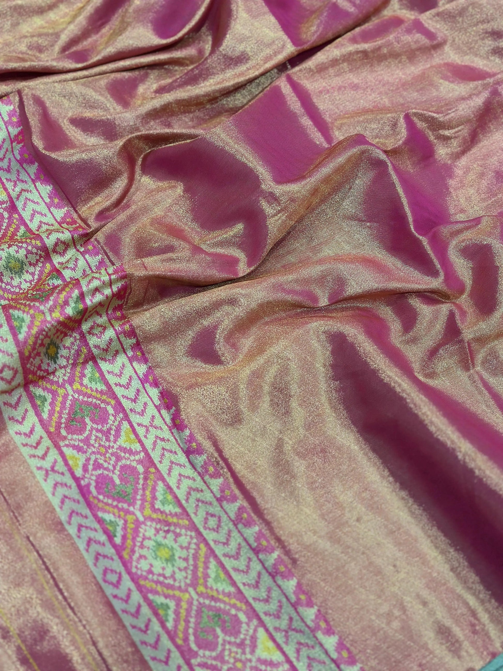 Mendi Green Double Ikkat Semi Silk Patola by My Store