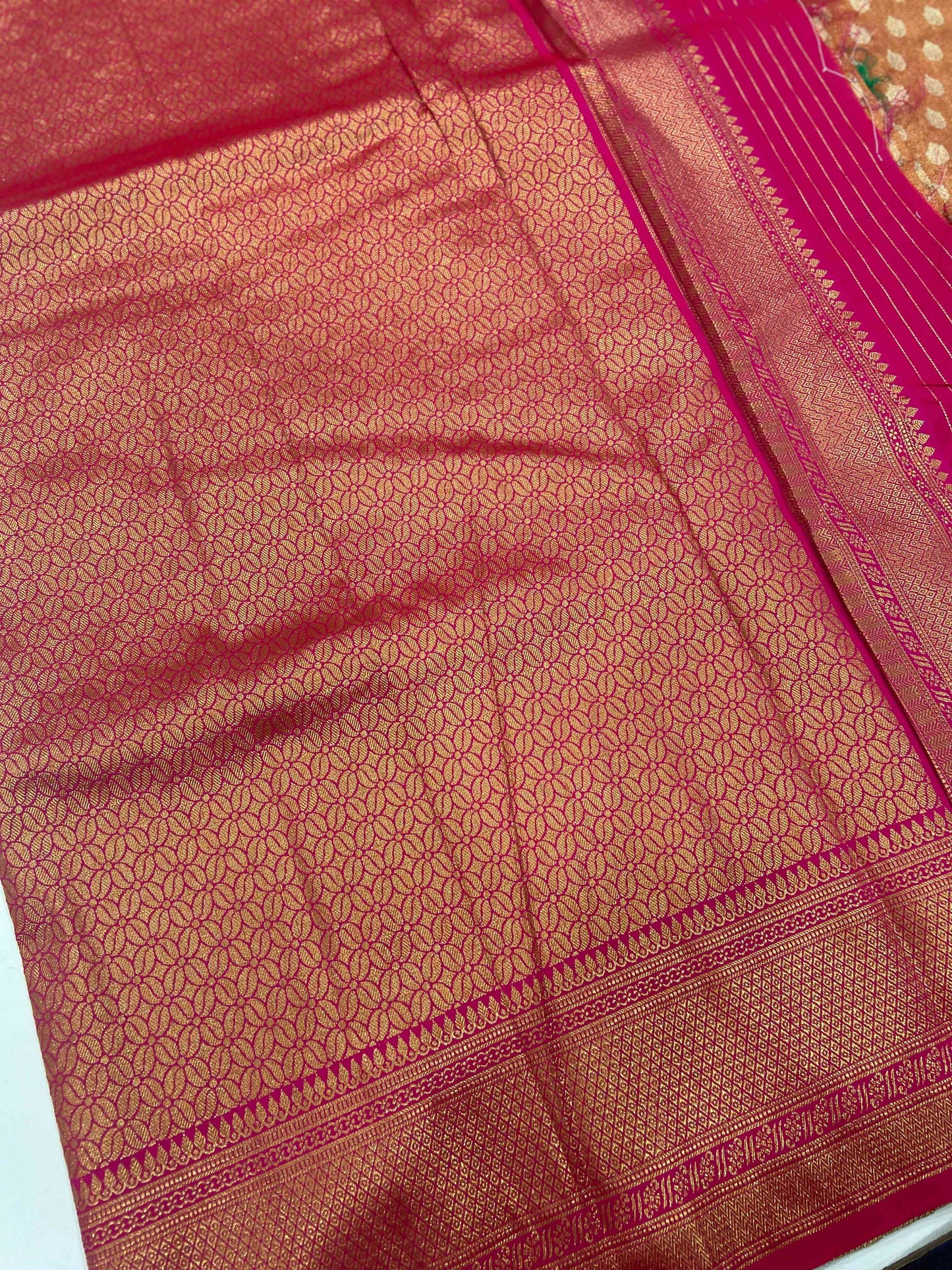Gold Dharmavaram Zari Tissue Saree by My Store