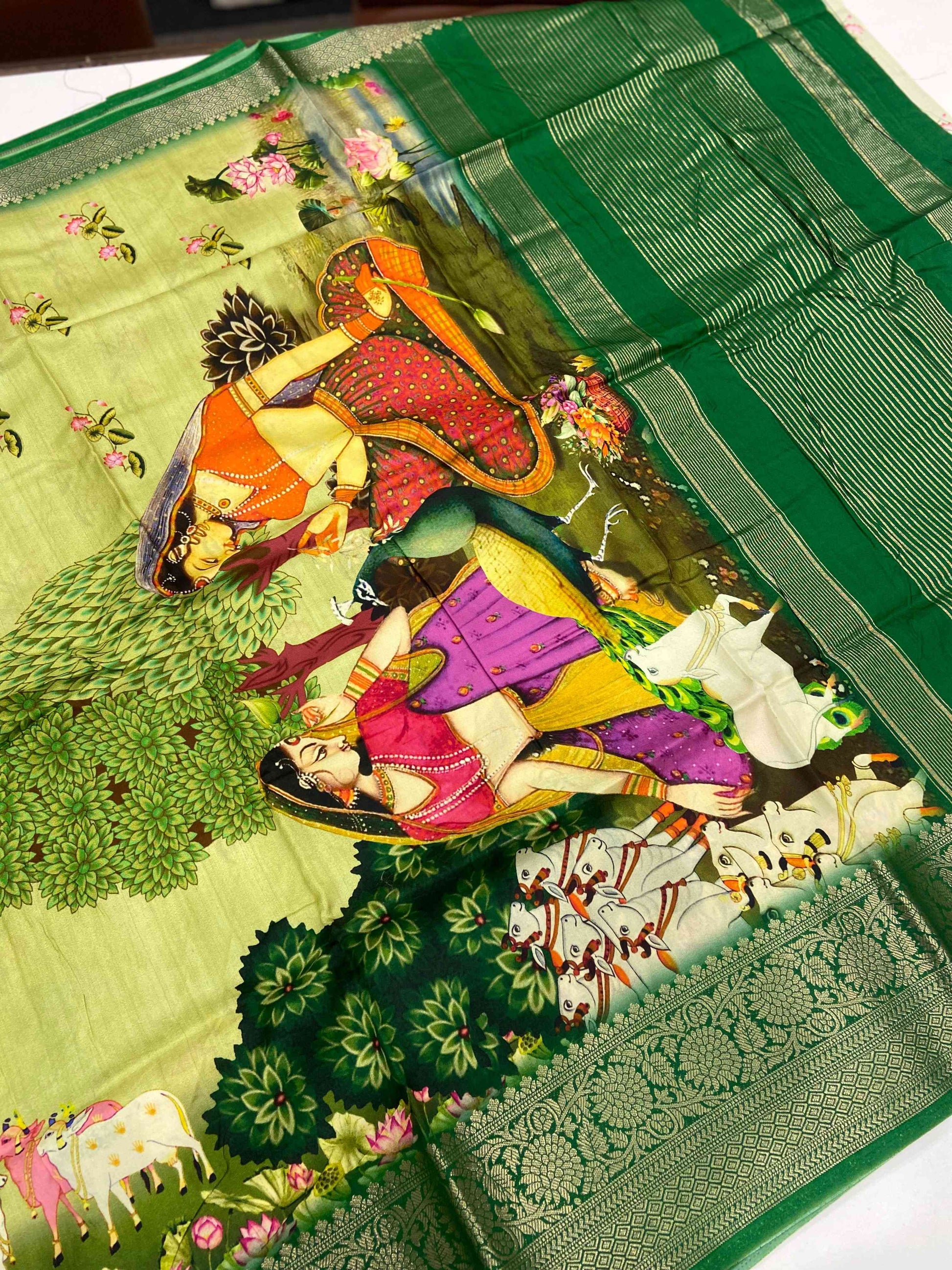 Pichwai Pure Viscose Dola Saree by My Store