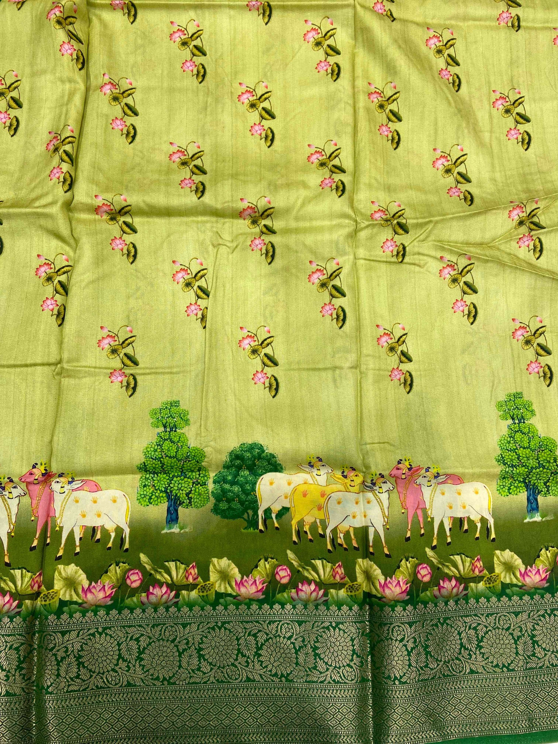Pichwai Pure Viscose Dola Saree by My Store