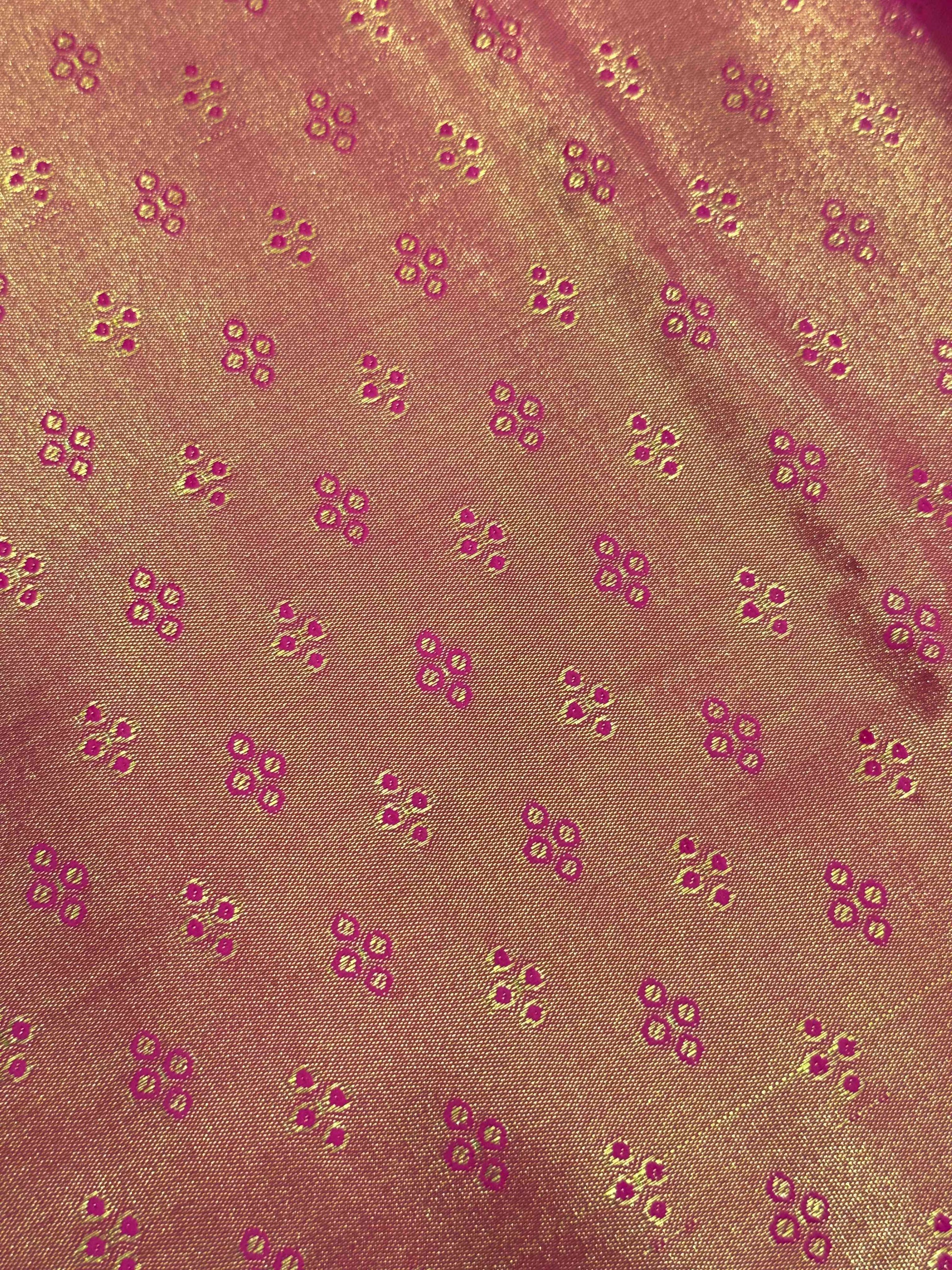 Pink Golden Geometrics With Floral Elegance Saree by My Store