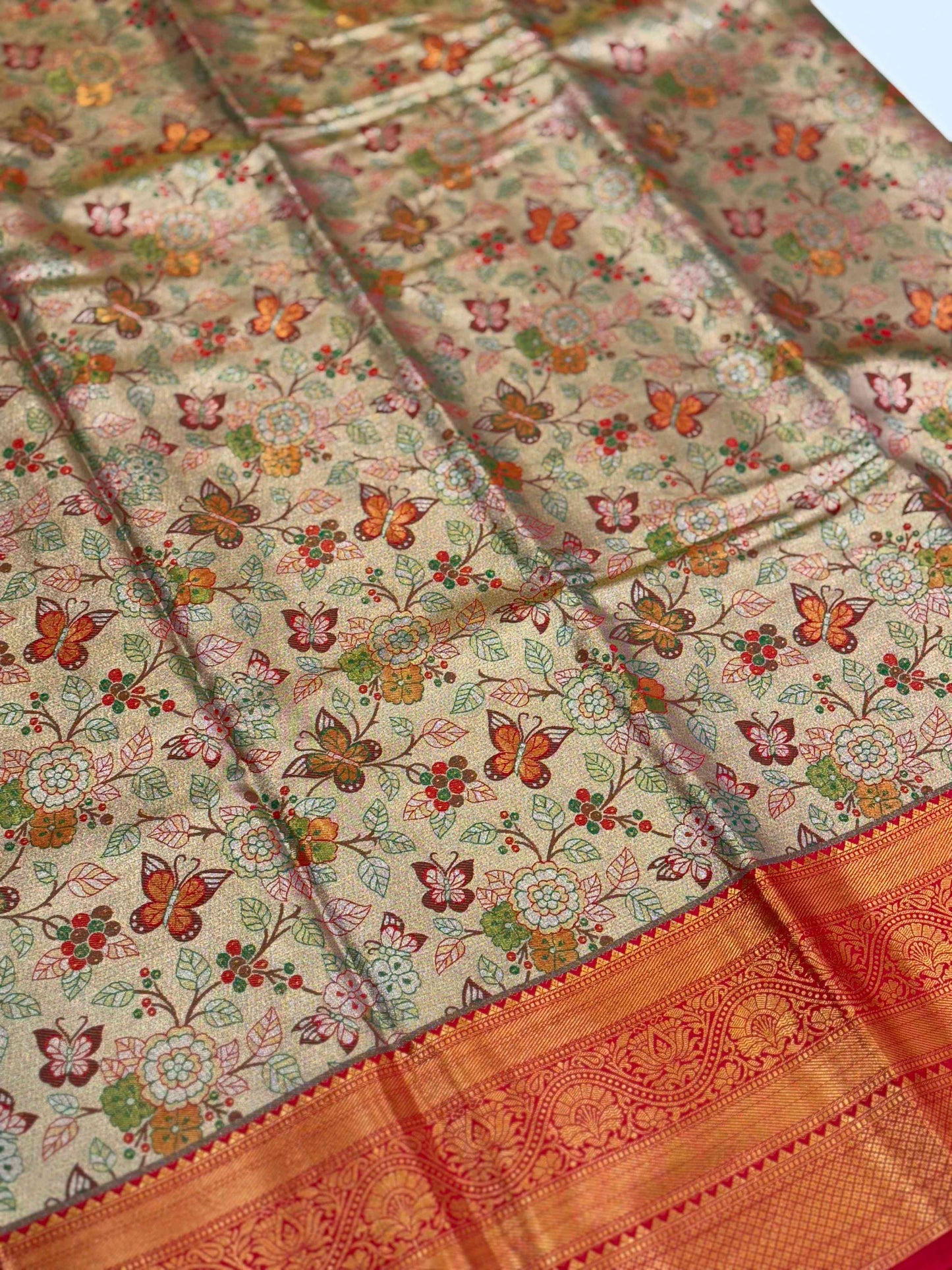Rani Dharmavaram Butterfly Silk Saree by My Store