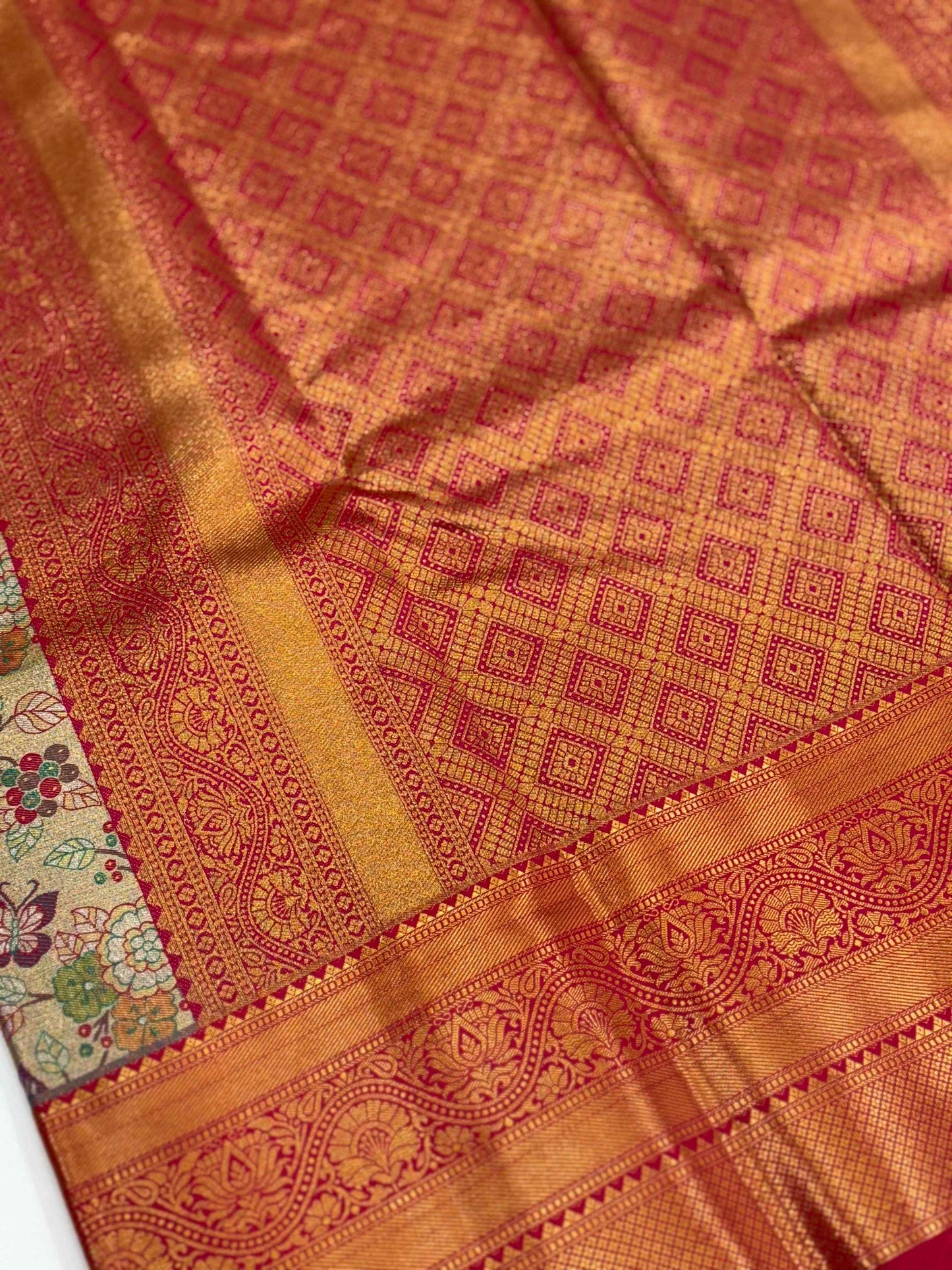 Rani Dharmavaram Butterfly Silk Saree by My Store